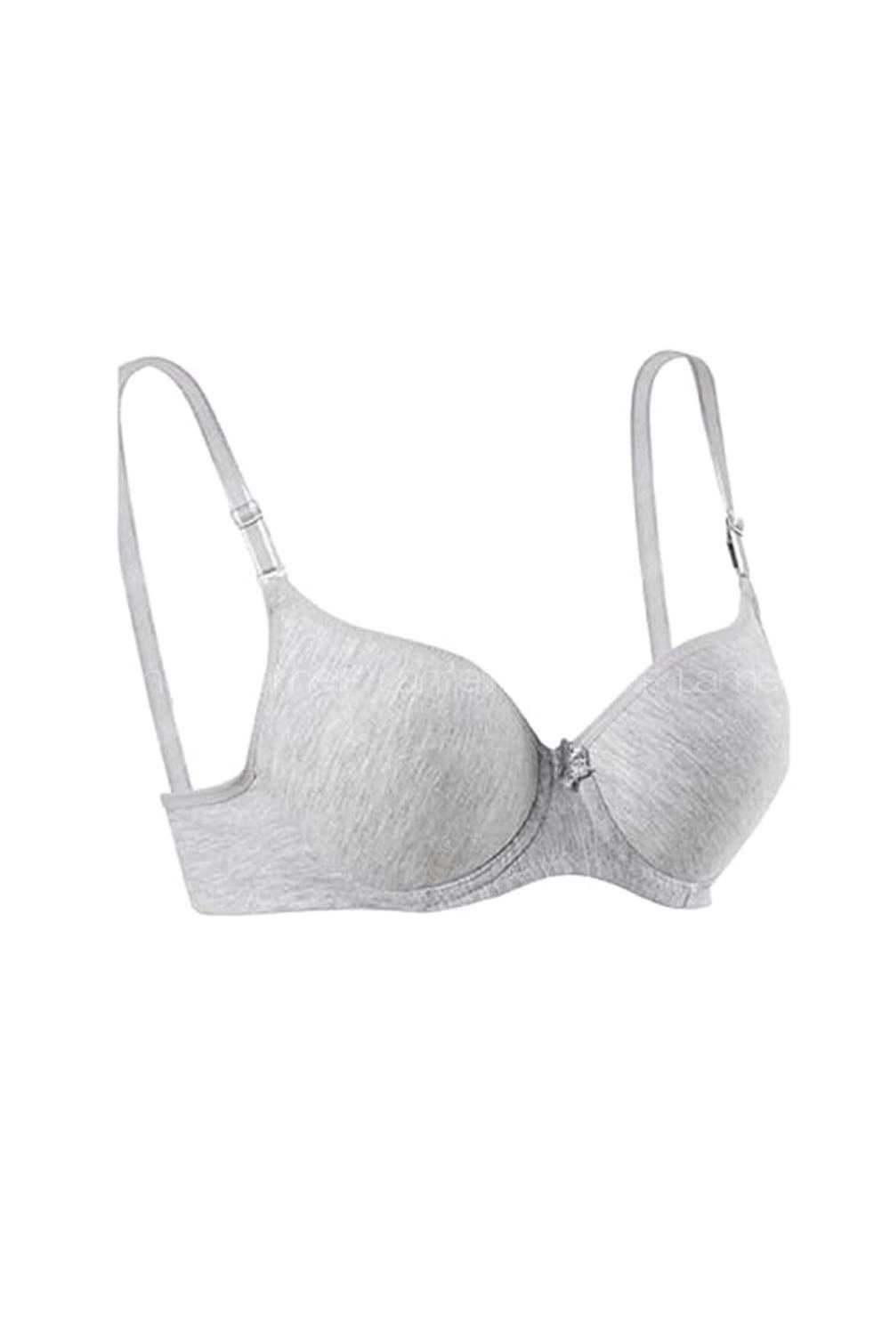 Gray Cotton Fabric Underwire Support Bralet