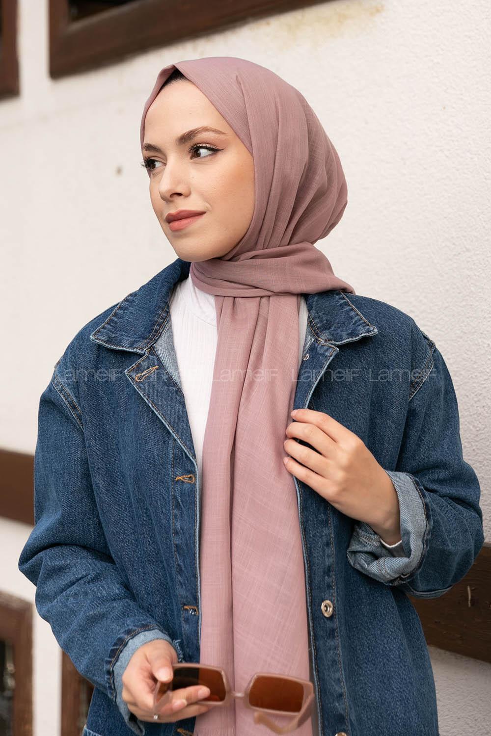 Soft Powder Cotton Fabric Straight Shawl