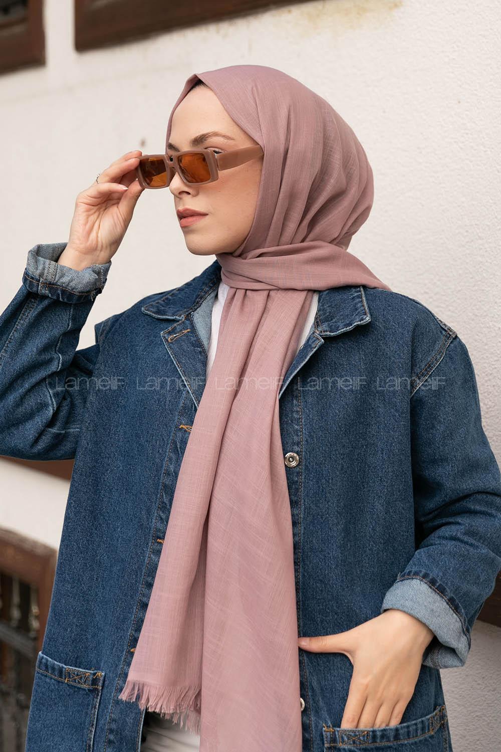 Soft Powder Cotton Fabric Straight Shawl