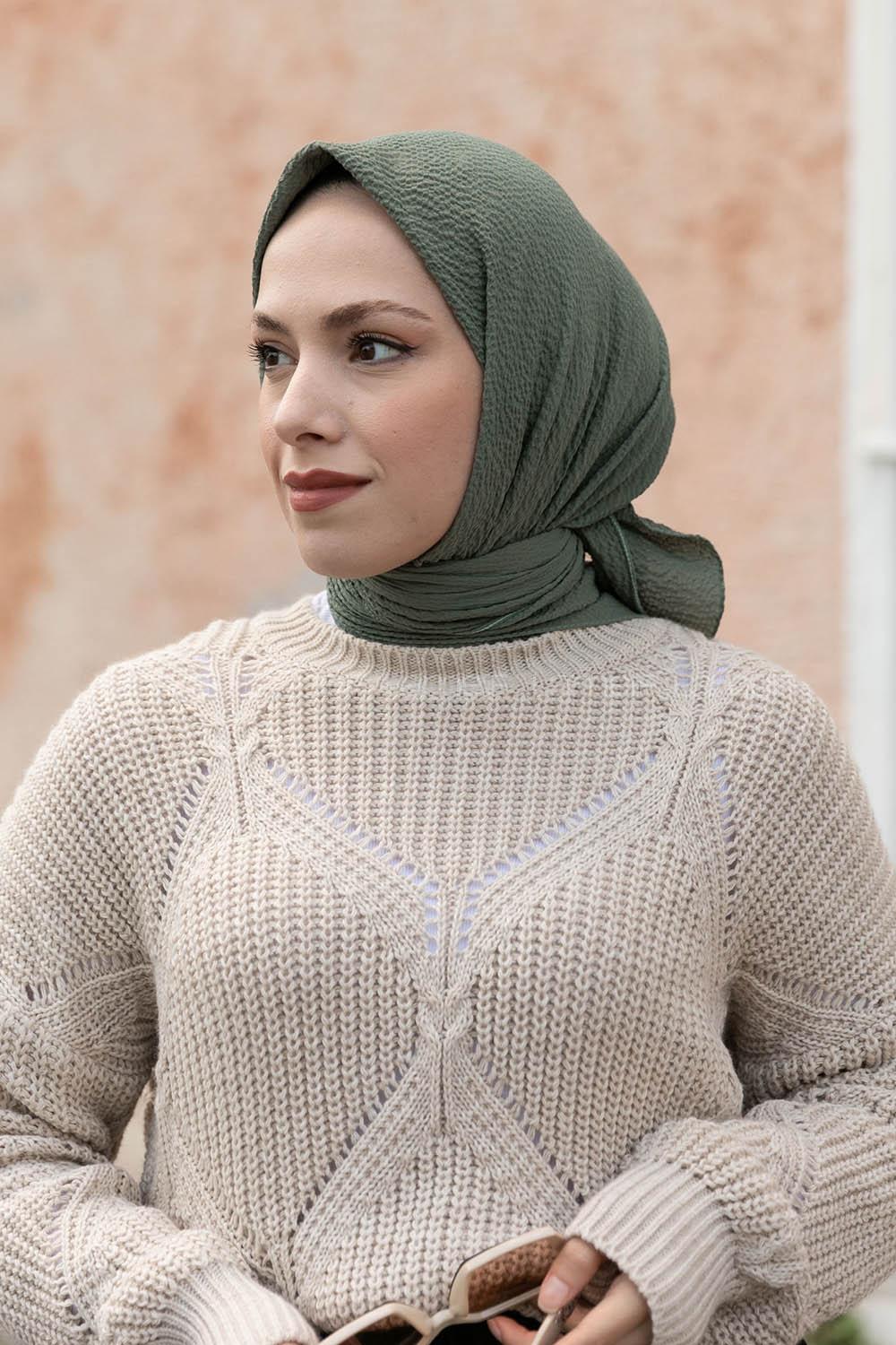 Ocher Cotton Fabric Straight Shawl