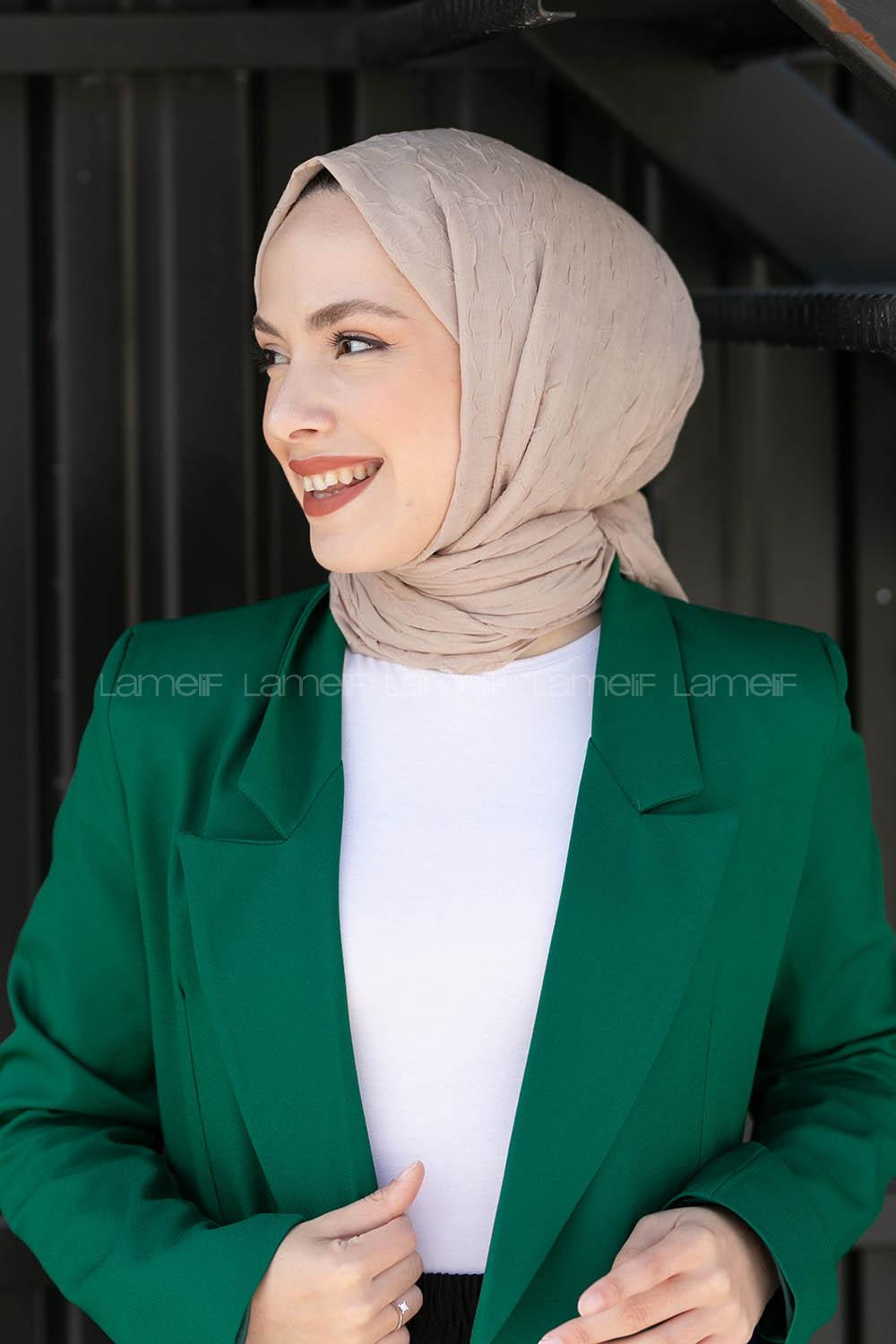 Lamelif Bambu Şal Koyu Taş