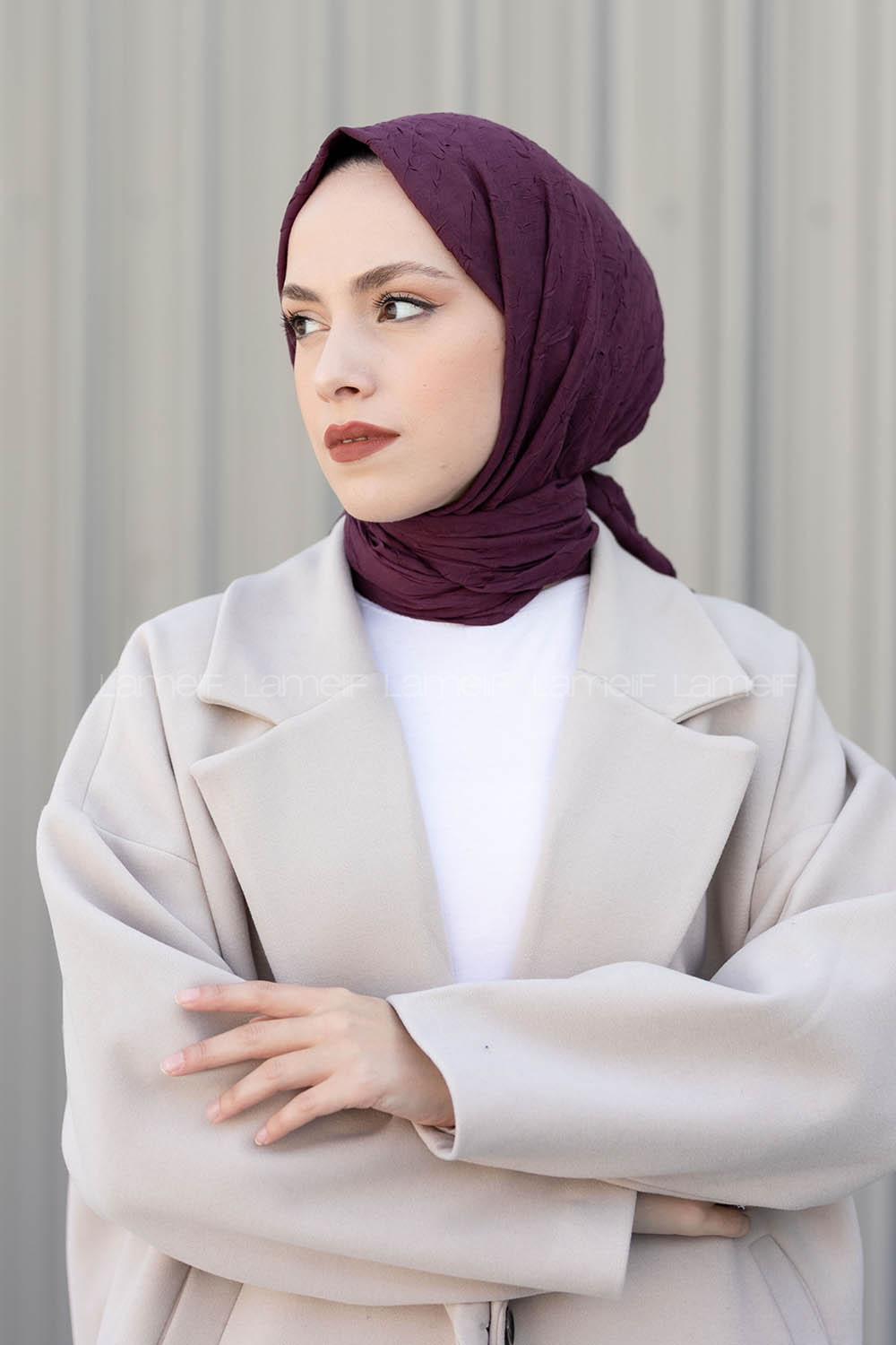 Sour Cherry Cotton Fabric Straight Shawl