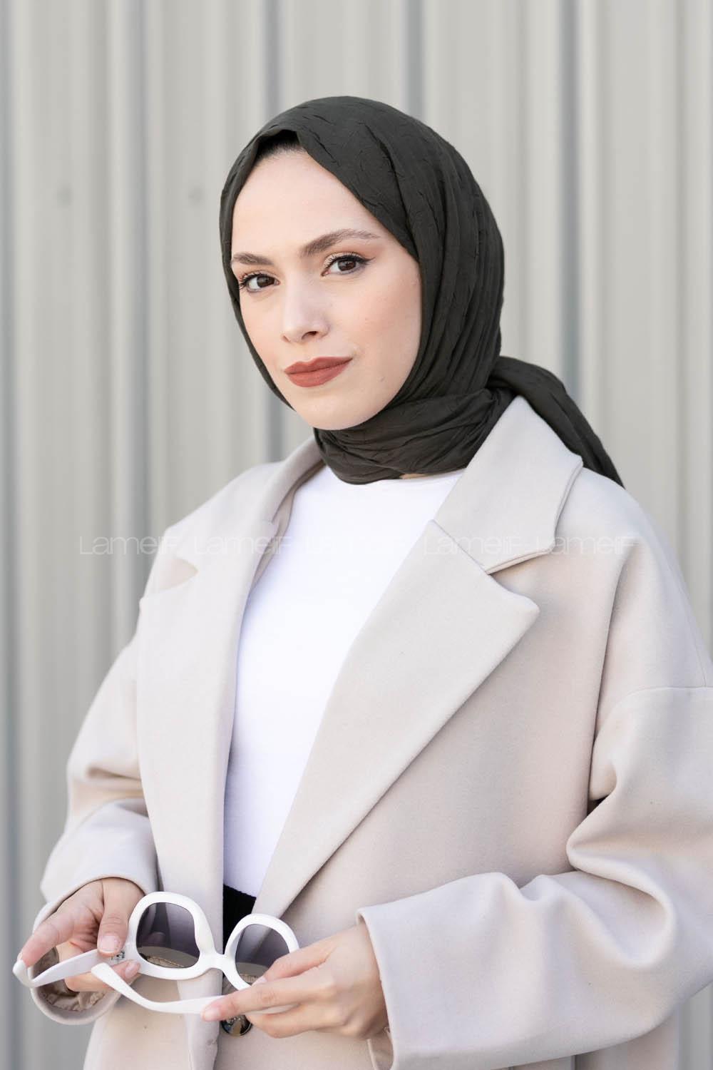 Lamelif Bambu Şal Koyu Yeşil