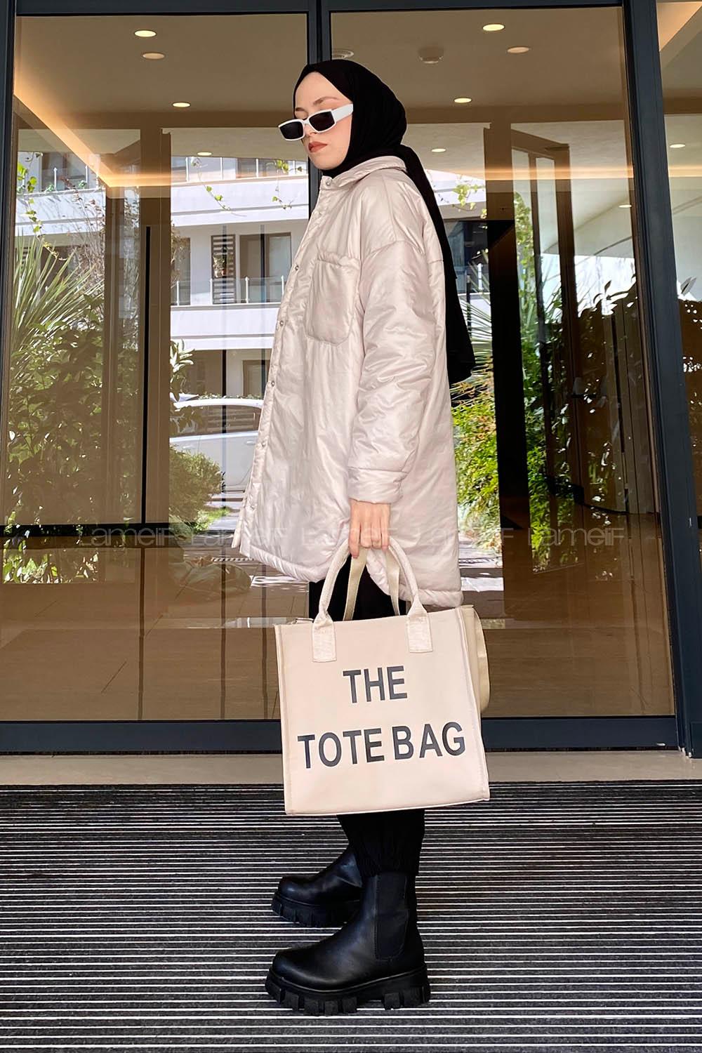 Modalamelif Cepli Şişme Mont Taş