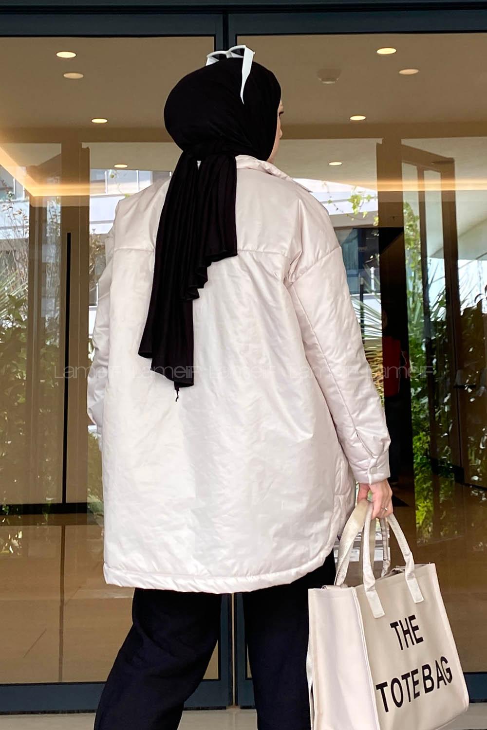 Modalamelif Cepli Şişme Mont Taş