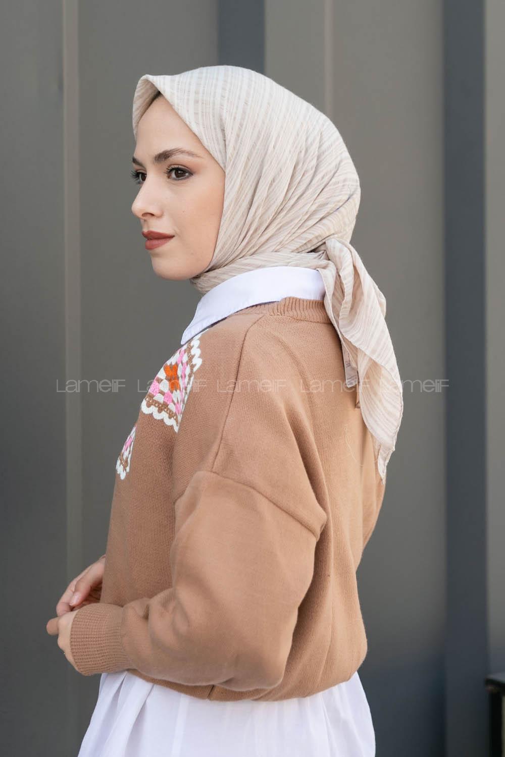 Stone Cotton Fabric Straight Scarf