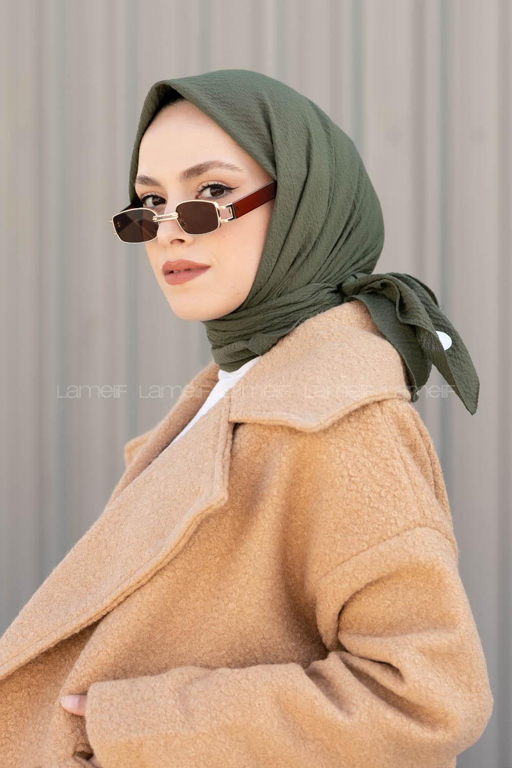 Lamelif Mio Caz Eşarp Orman Yeşili