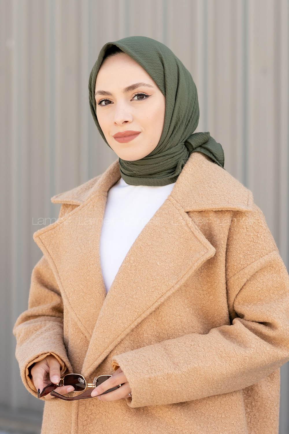 Lamelif Mio Caz Eşarp Orman Yeşili