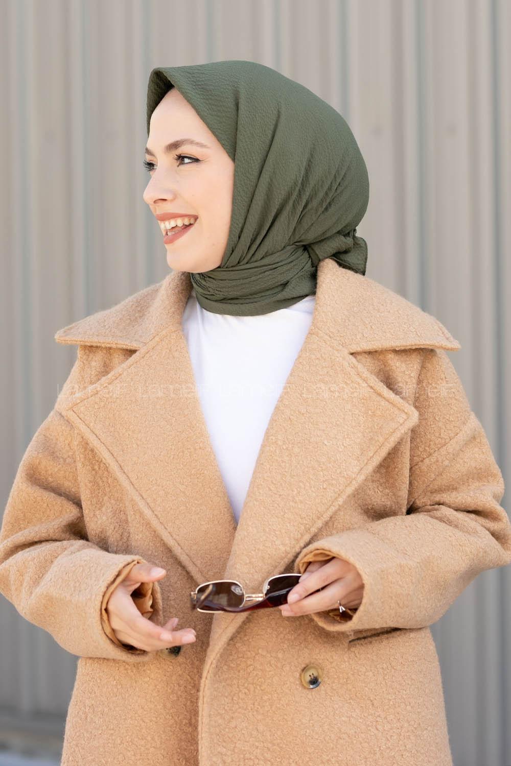 Lamelif Mio Caz Eşarp Orman Yeşili