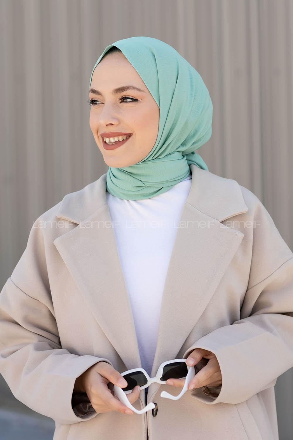 Mint Green Cotton Fabric Viscose Fabric Straight Shawl