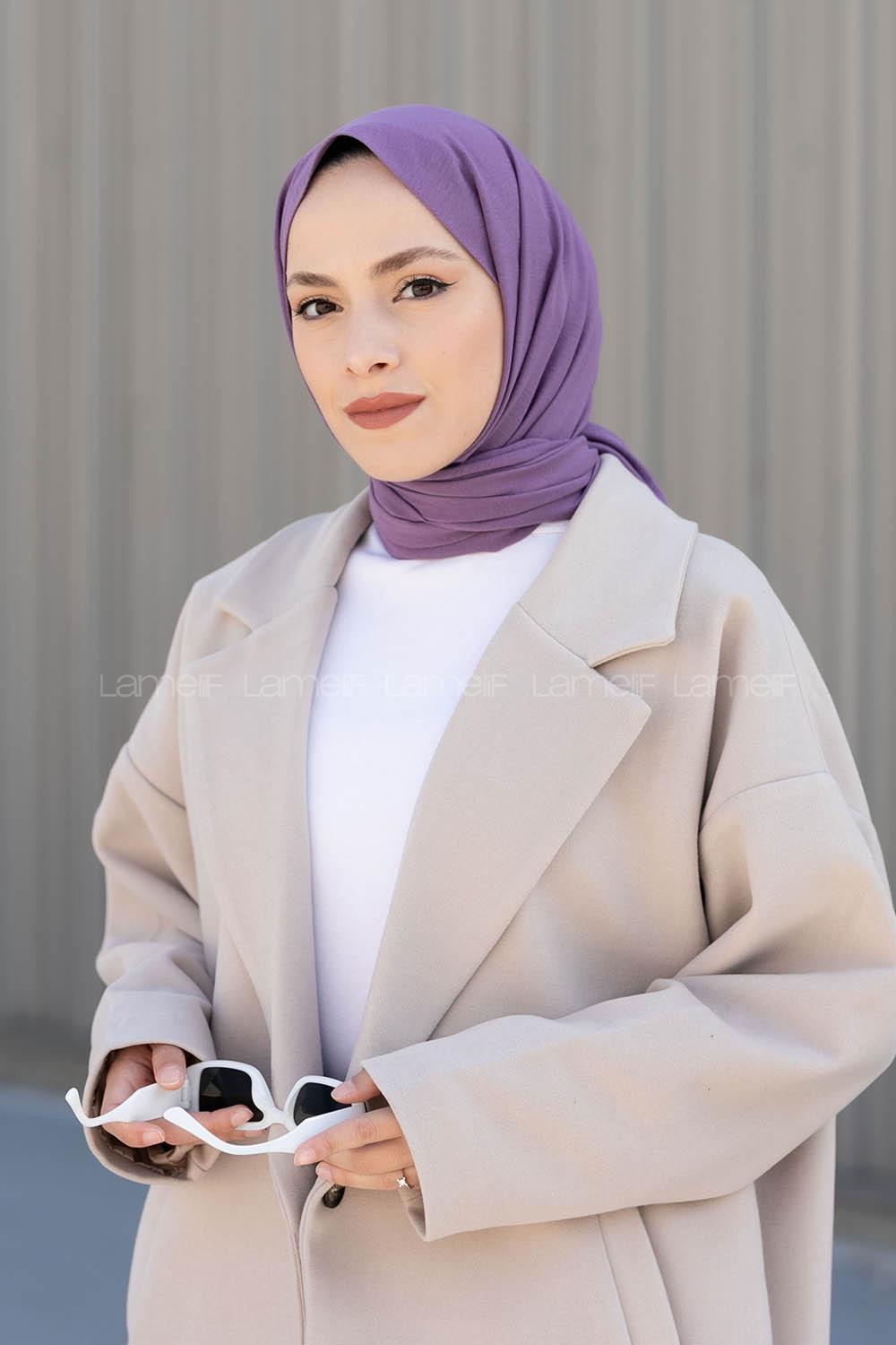 Lilac Cotton Fabric Viscose Fabric Straight Shawl