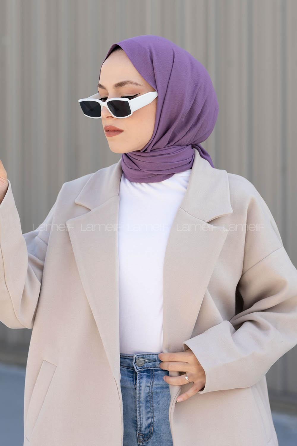 Lilac Cotton Fabric Viscose Fabric Straight Shawl