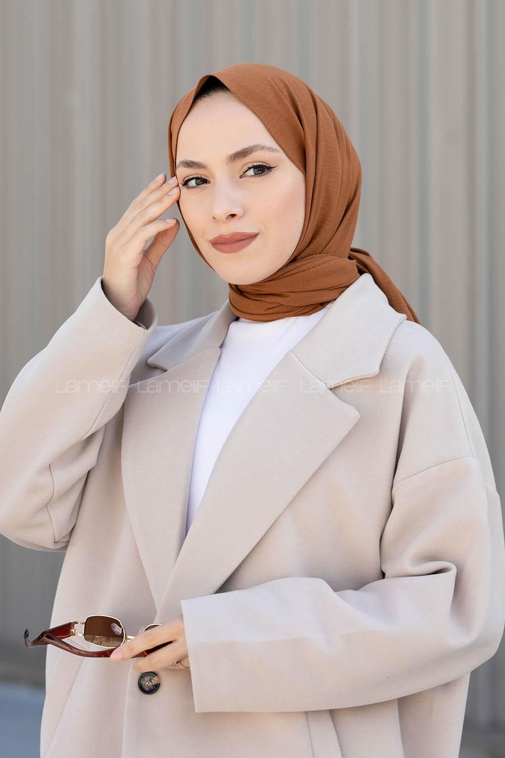 Tan Cotton Fabric Viscose Fabric Straight Shawl