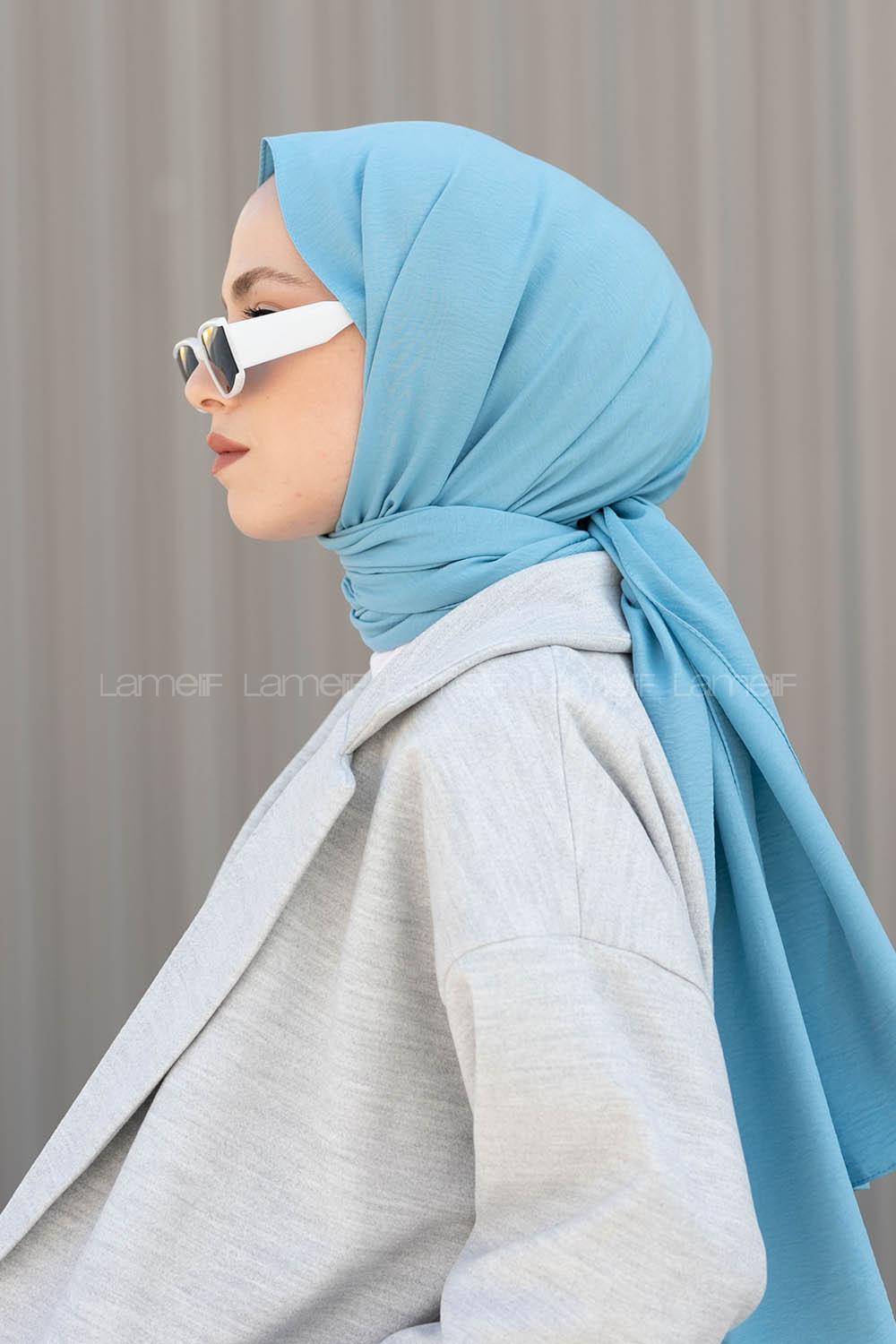 Turquoise Cotton Fabric Viscose Fabric Straight Shawl