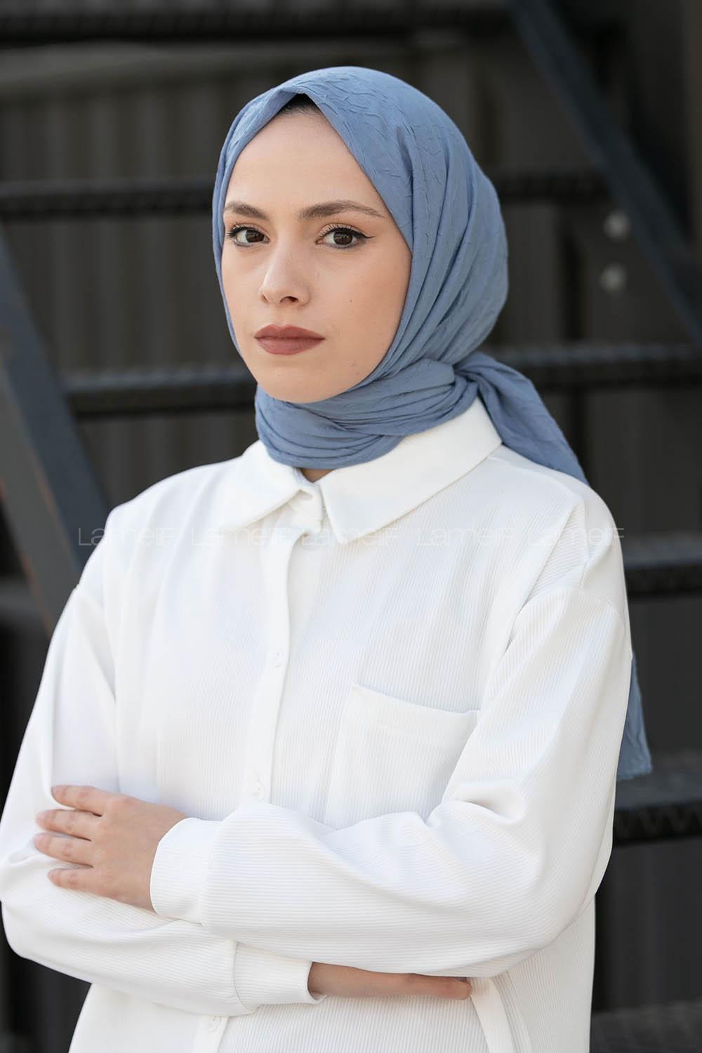 Lamelif Bambu Şal Gök Mavi