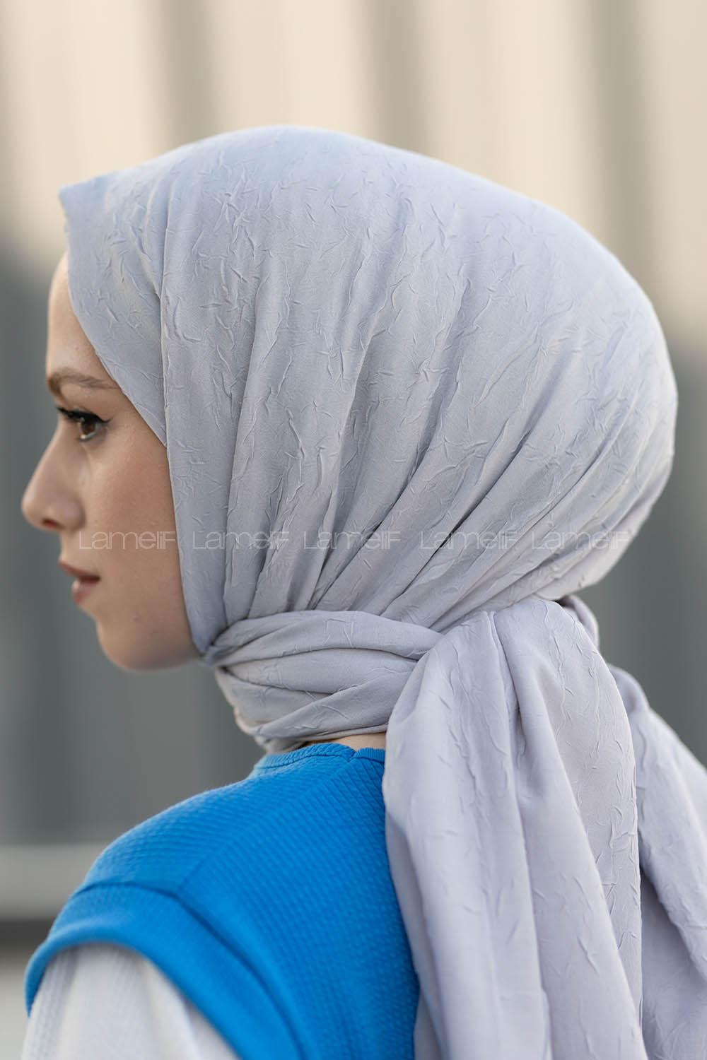 Lamelif Bambu Şal Gümüş Gri