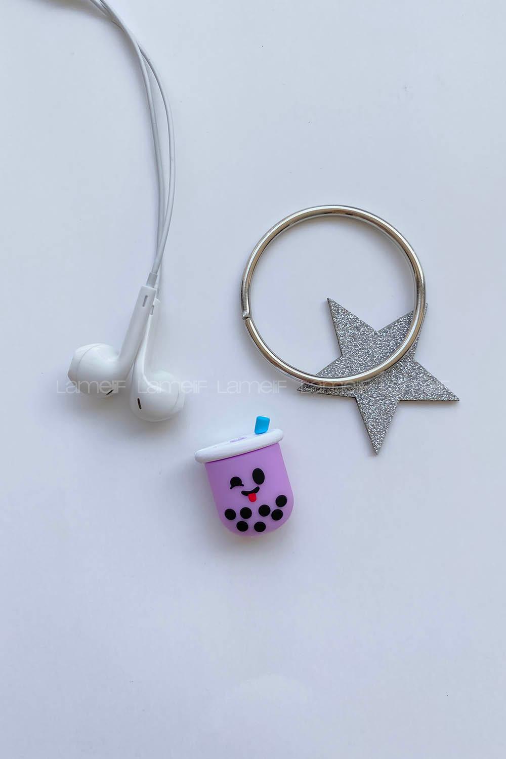 Modalamelif Sevimli Karikatür Kablo Koruyucu Lila