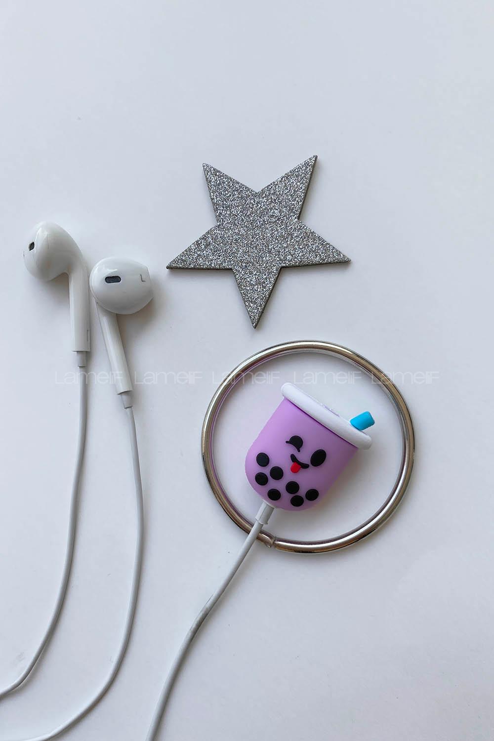 Modalamelif Sevimli Karikatür Kablo Koruyucu Lila