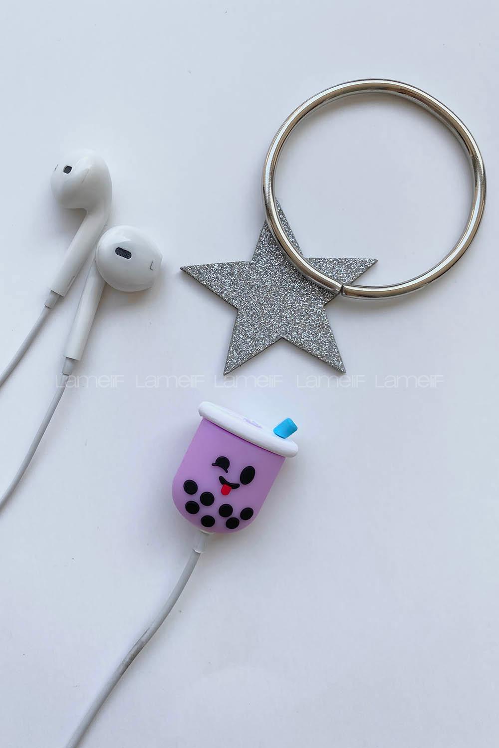 Modalamelif Sevimli Karikatür Kablo Koruyucu Lila