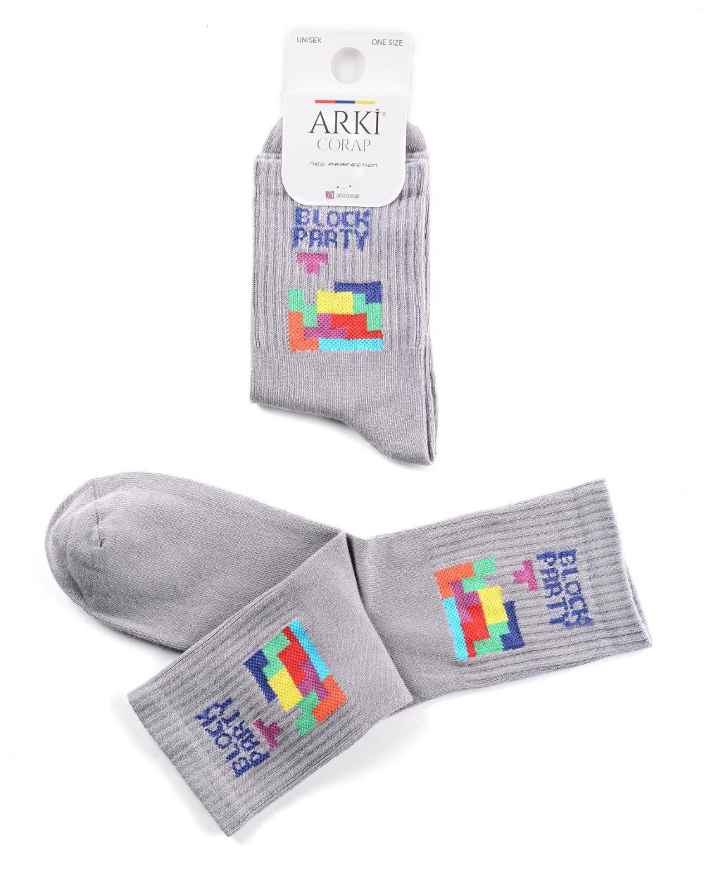 Modalamelif Block Party Çorap Gri