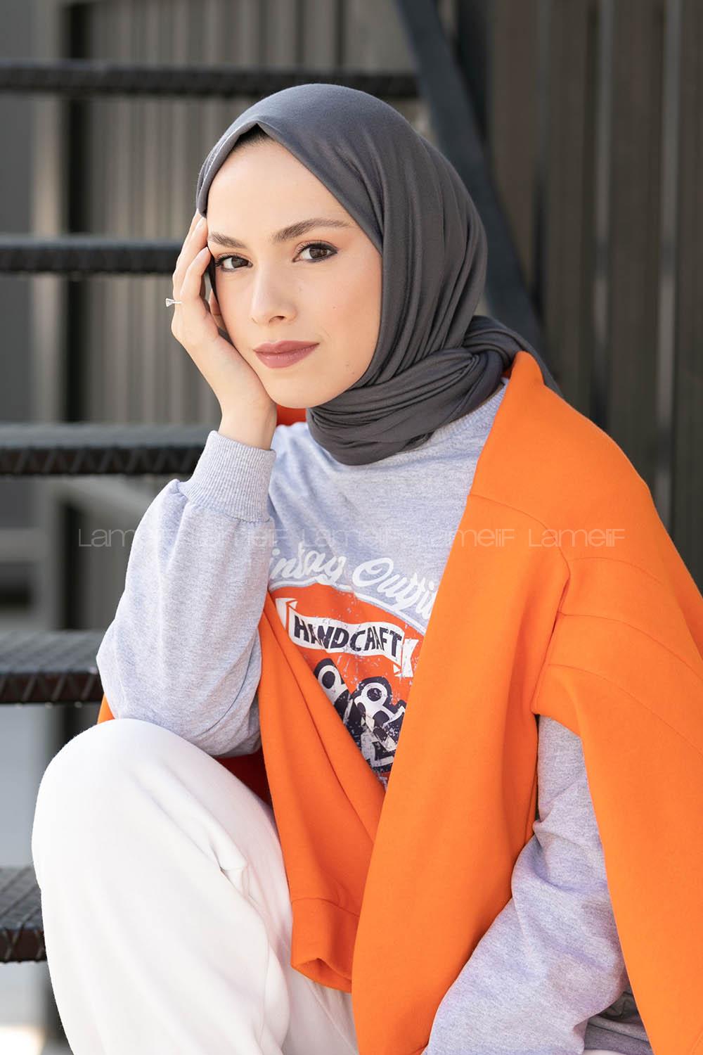 Lamelif Kurşuni Penye Şal