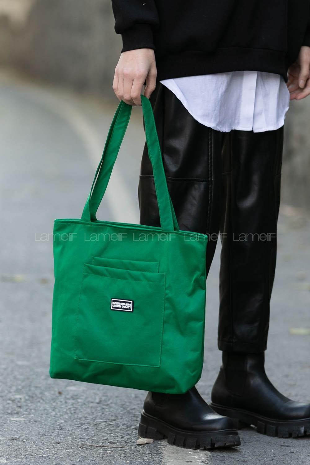 Lamelif Üç Gözlü Fermuarlı Anton Çanta Yeşil