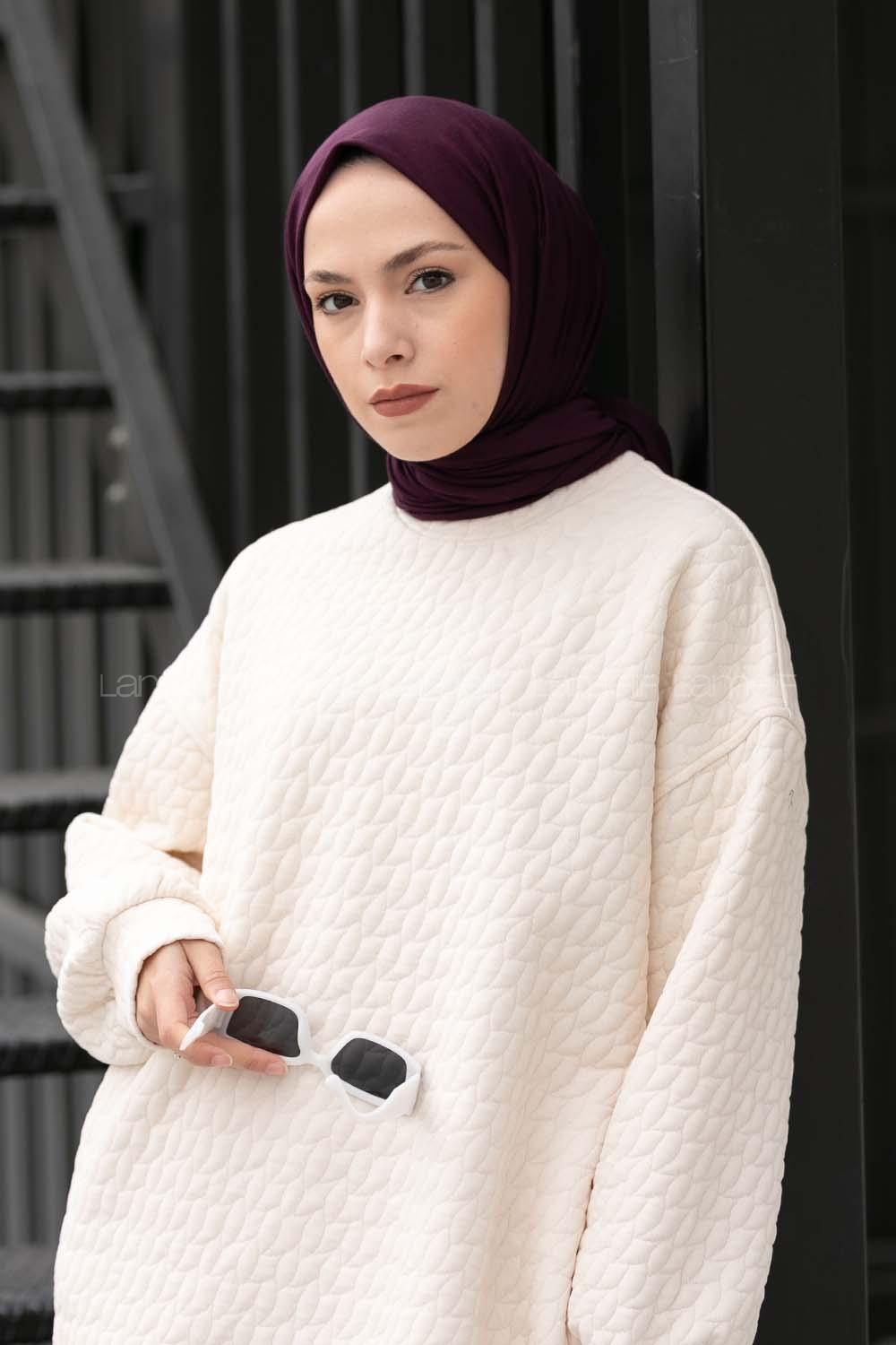 Lamelif Acı Mor Penye Şal