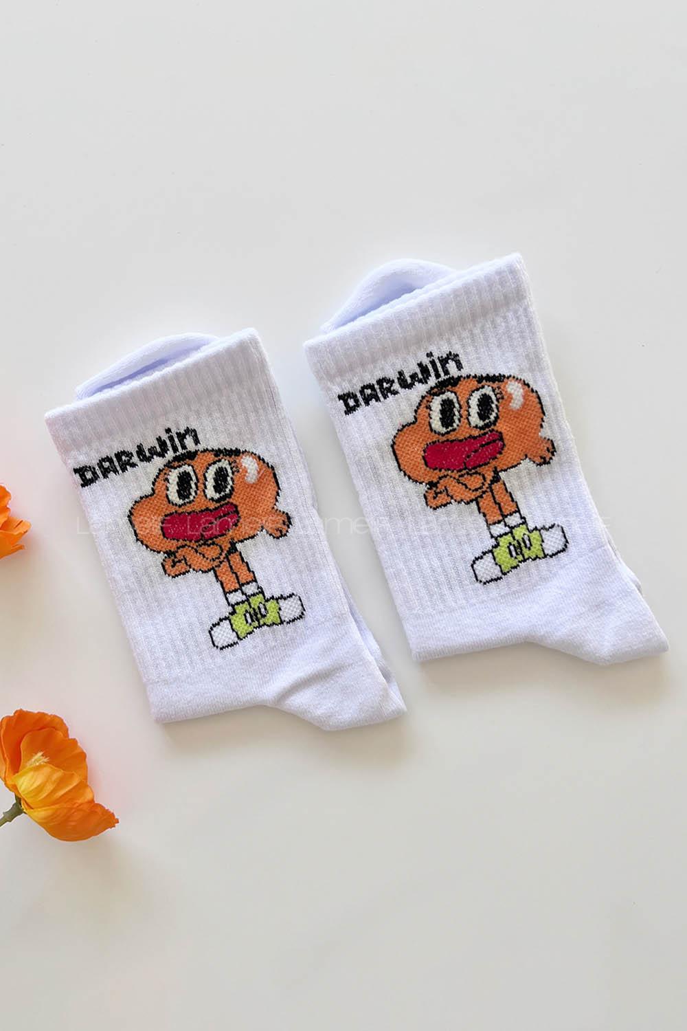 Lamelif Darwin Desenli Kolej Çorap