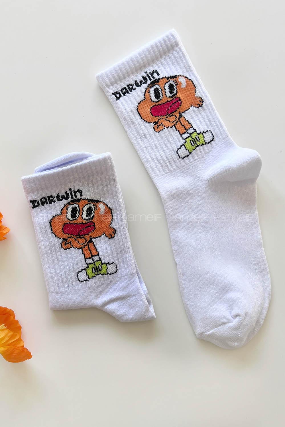 Lamelif Darwin Desenli Kolej Çorap