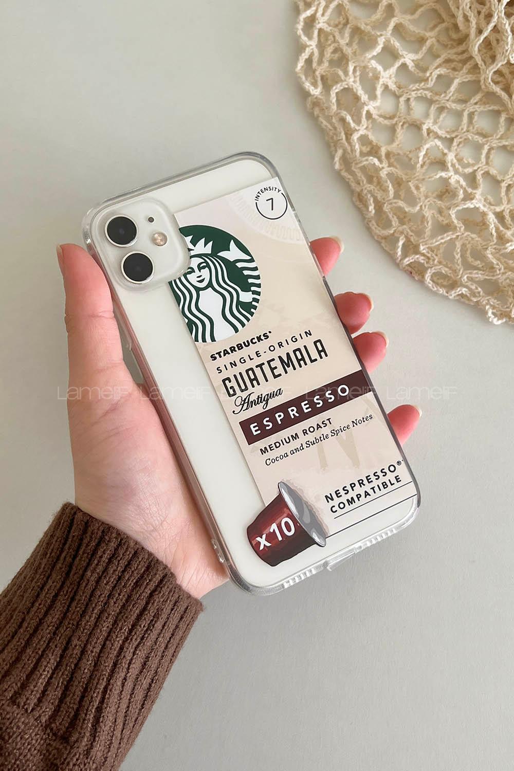 Lamelif ıPhone 11 Espresso Baskılı Şeffaf Telefon Kılıfı