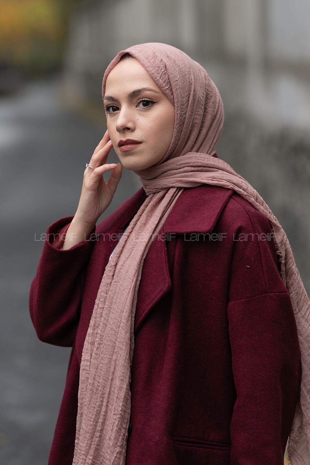 Light Blue Cotton Fabric Straight Shawl