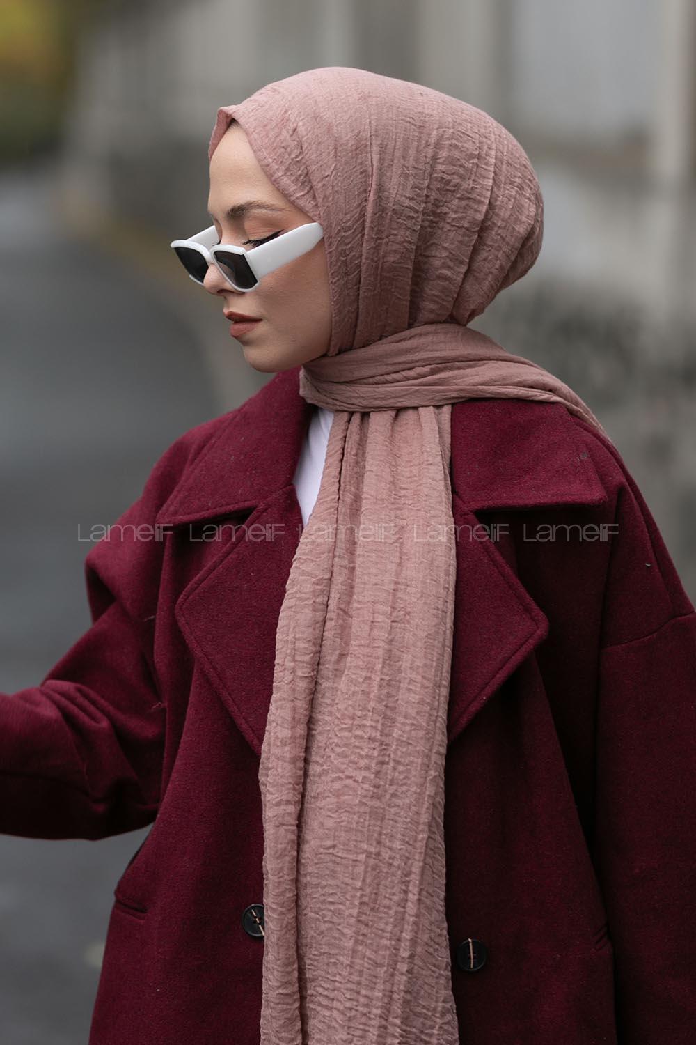 Light Blue Cotton Fabric Straight Shawl