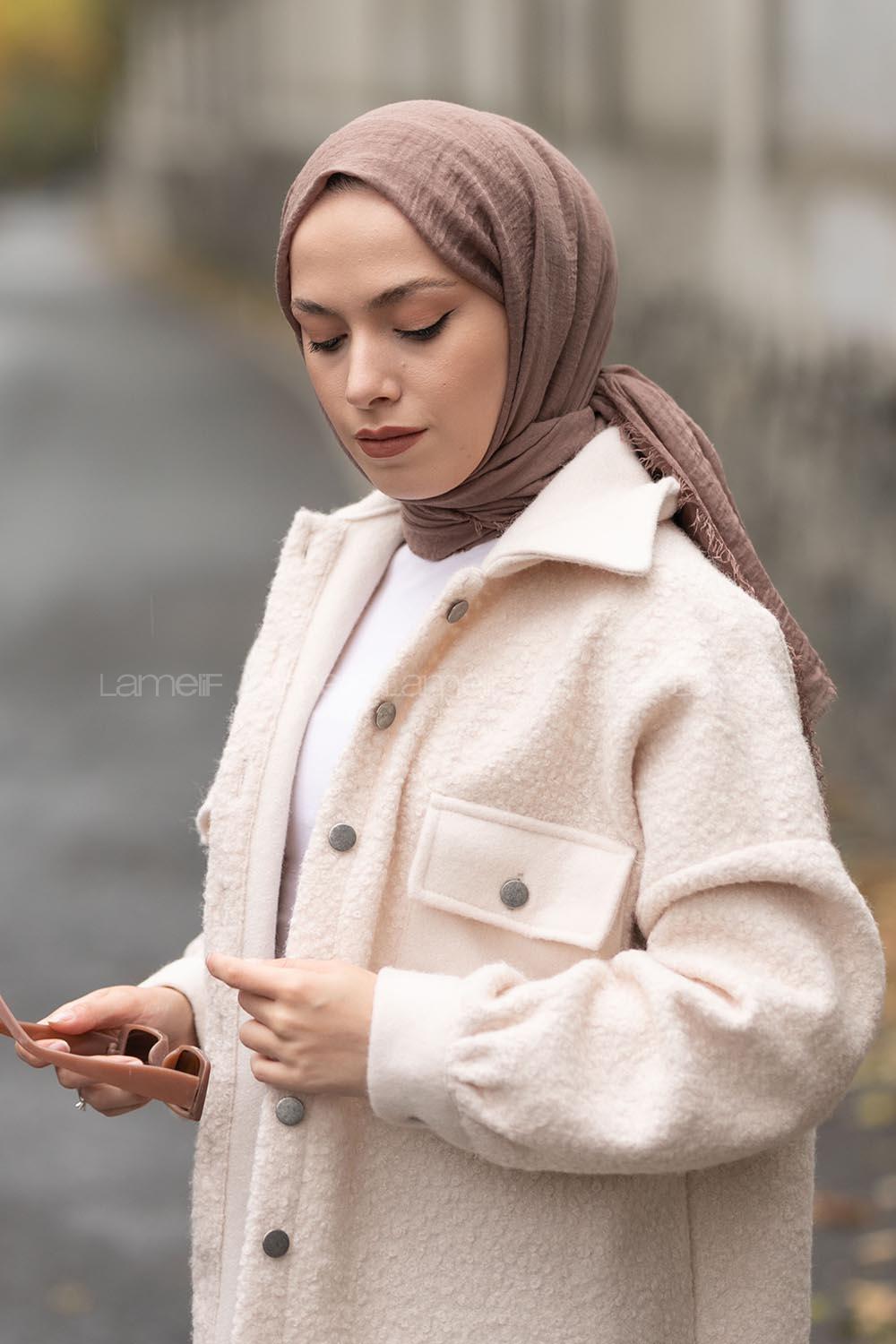 Lamelif Soft Kahve Bürümcük Şal