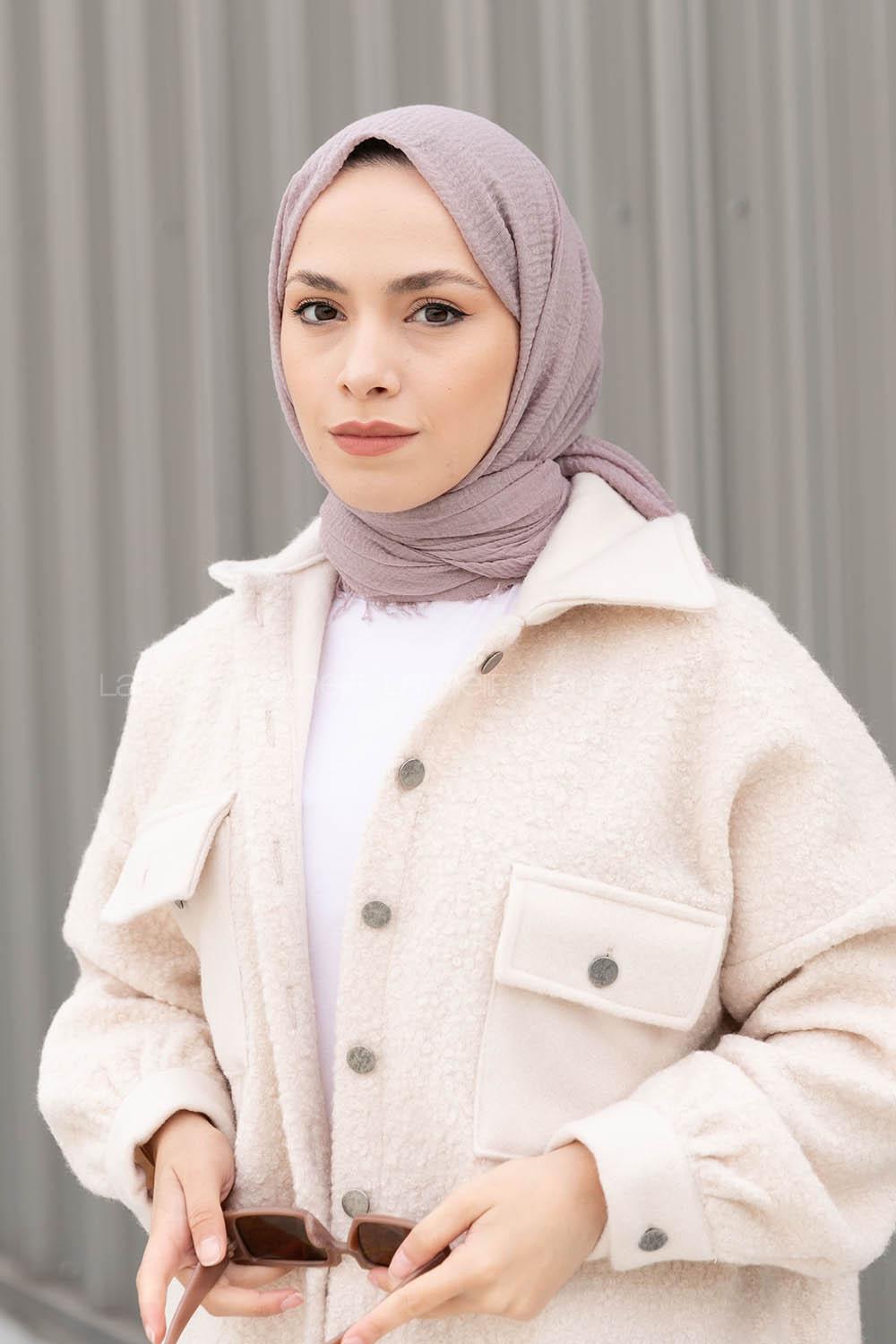 Lamelif Acık Vizonrengi Bürümcük Şal