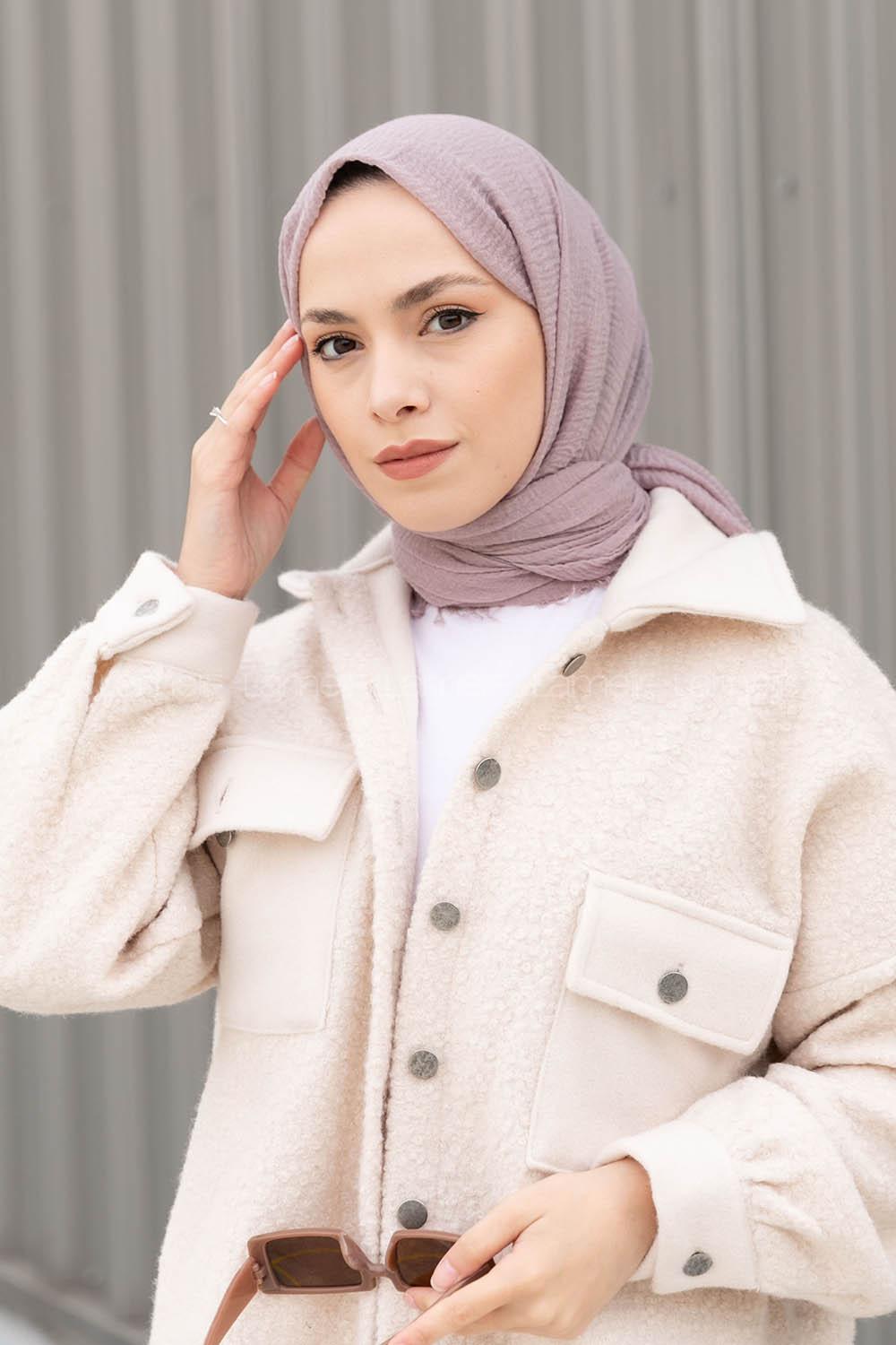 Lamelif Acık Vizonrengi Bürümcük Şal