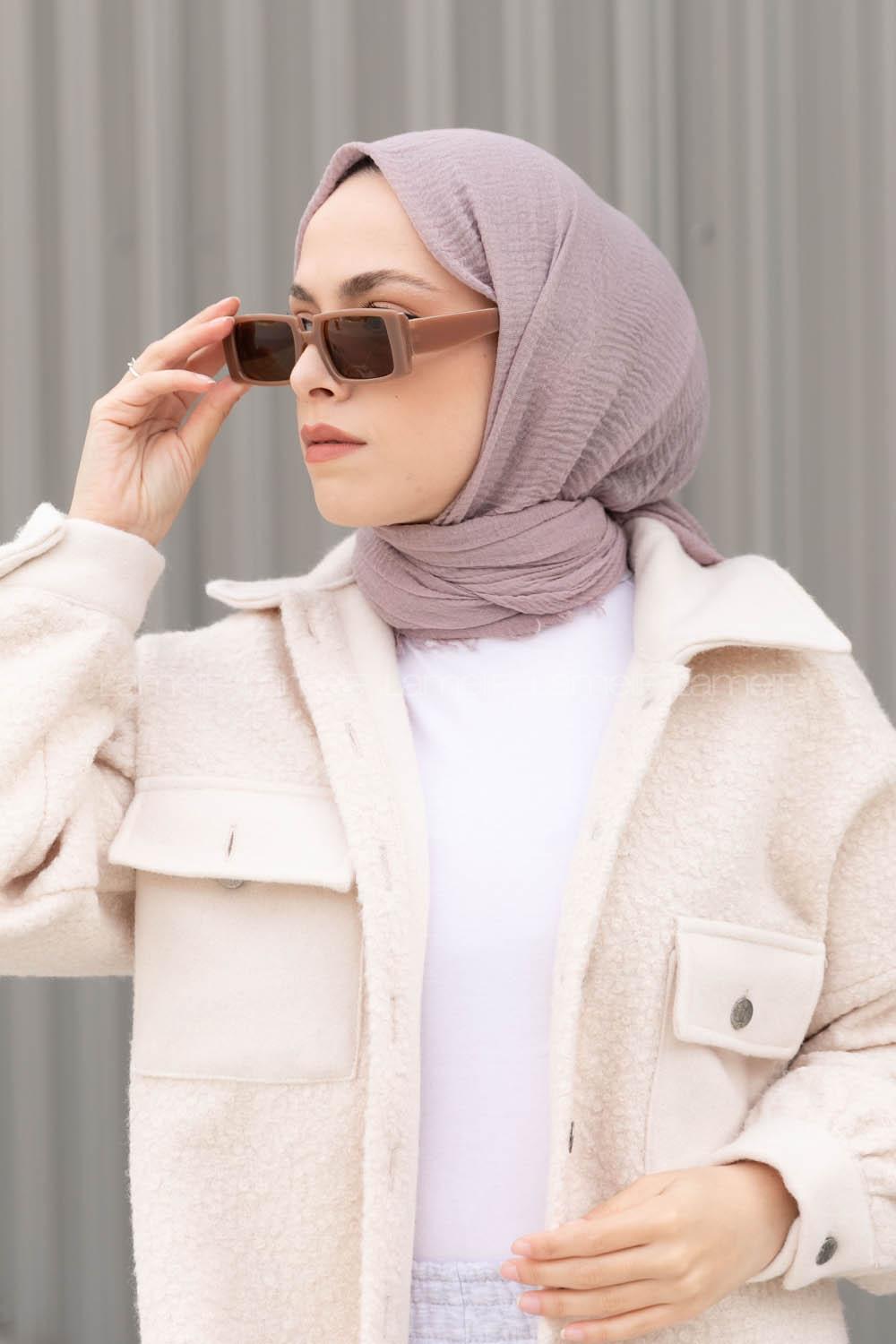 Lamelif Acık Vizonrengi Bürümcük Şal