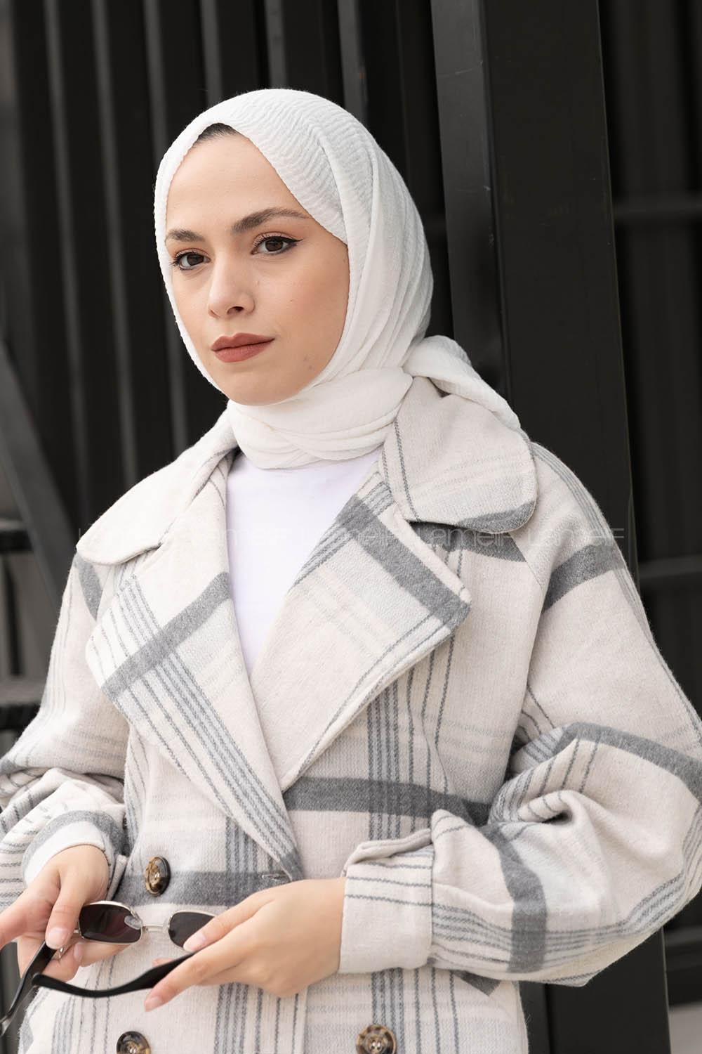 Lamelif Kırık Beyaz Bürümcük Şal