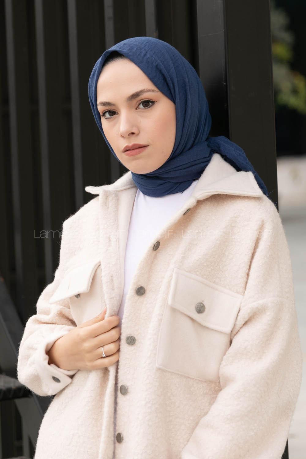 Lamelif Parlement Mavi Bürümcük Şal