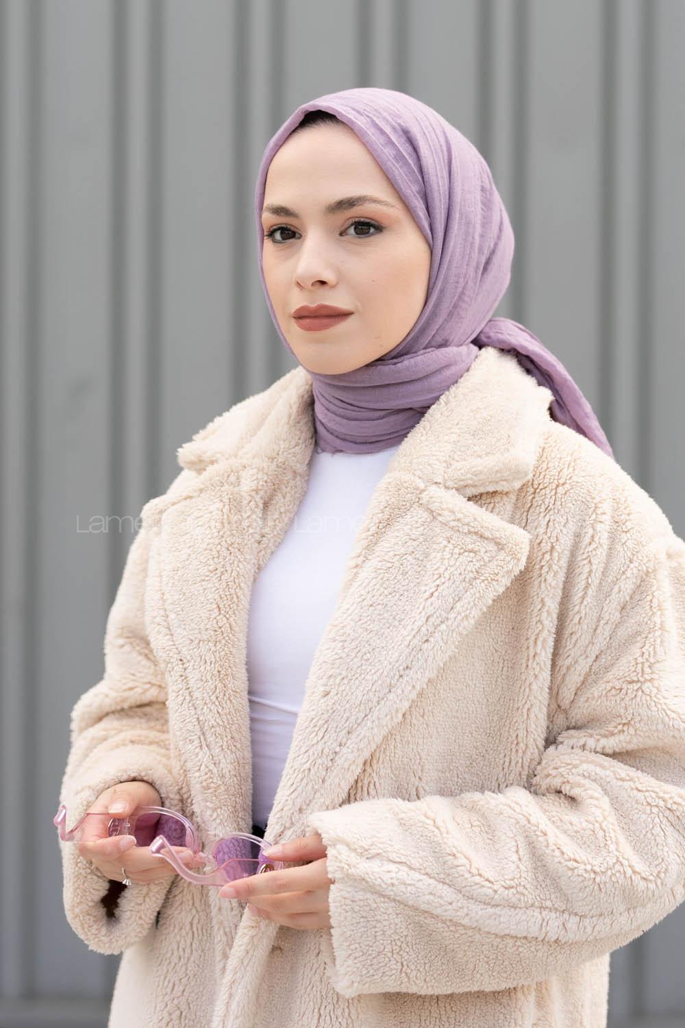 Lamelif Açık Lila Bürümcük Şal