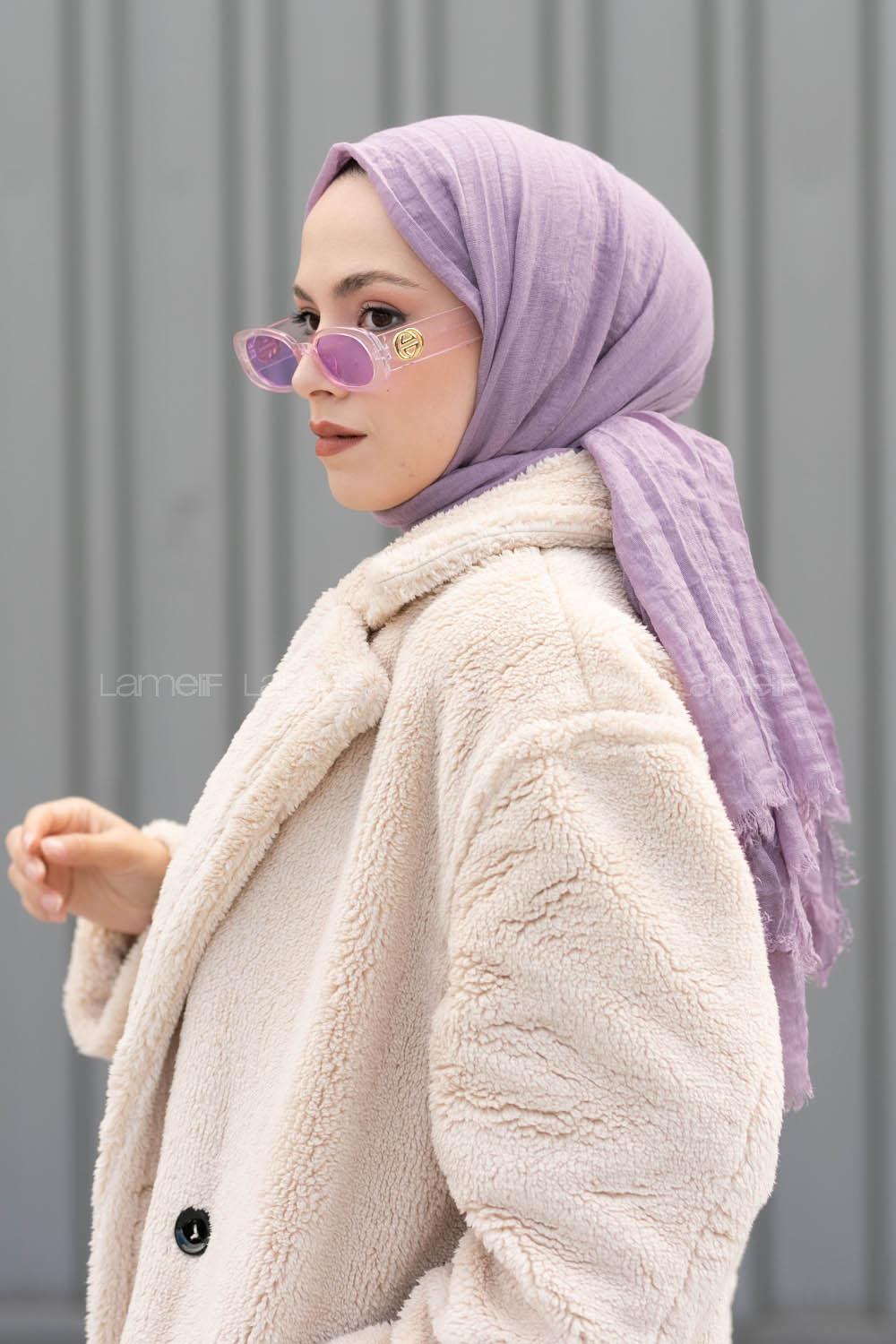 Lamelif Açık Lila Bürümcük Şal