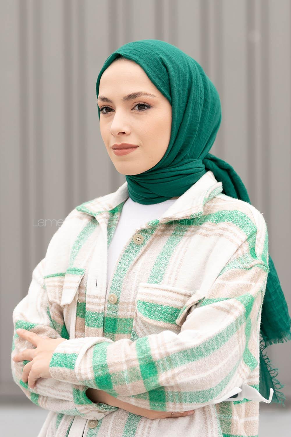 Lamelif Banetti Yeşili Bürümcük Şal