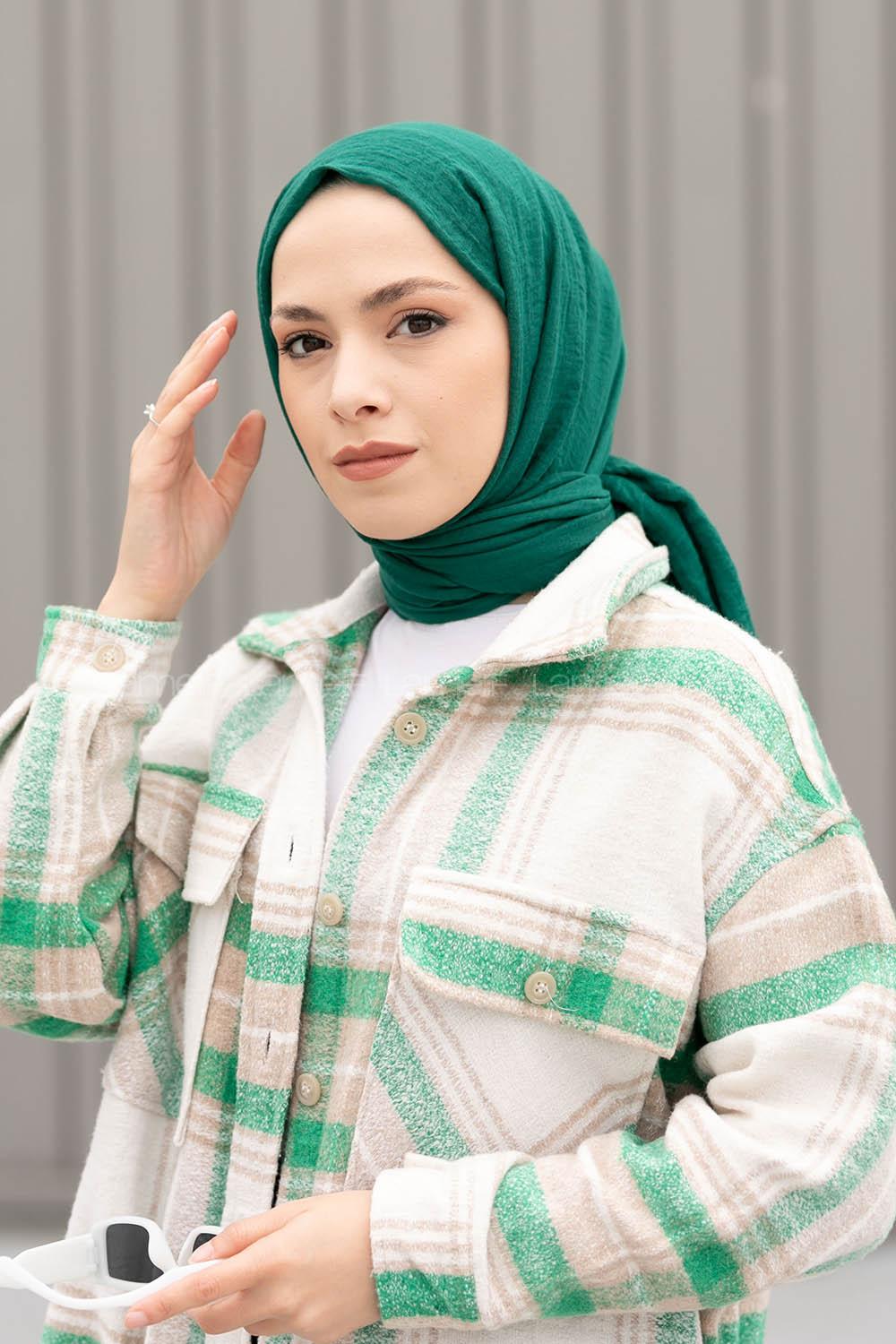 Lamelif Banetti Yeşili Bürümcük Şal