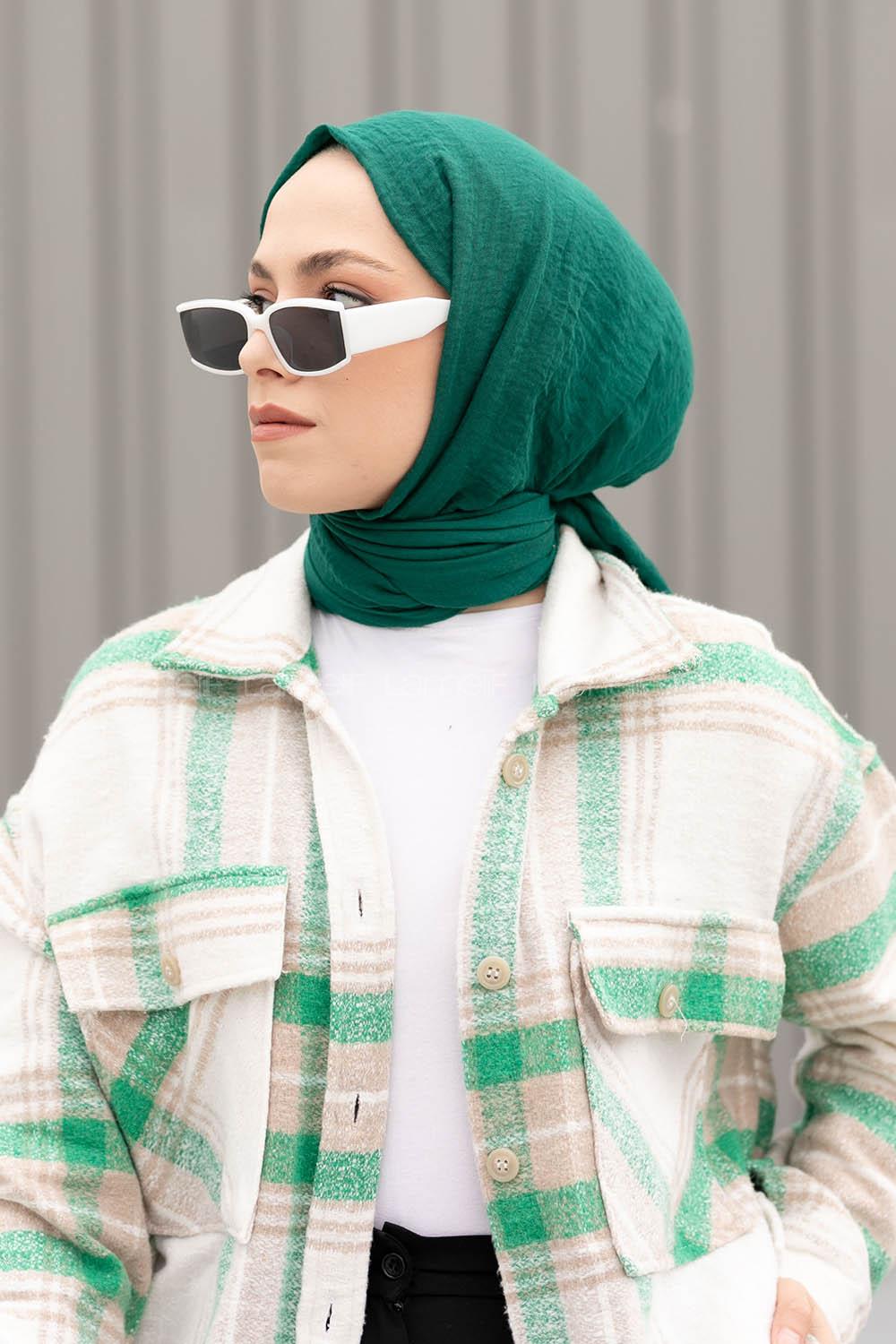 Lamelif Banetti Yeşili Bürümcük Şal