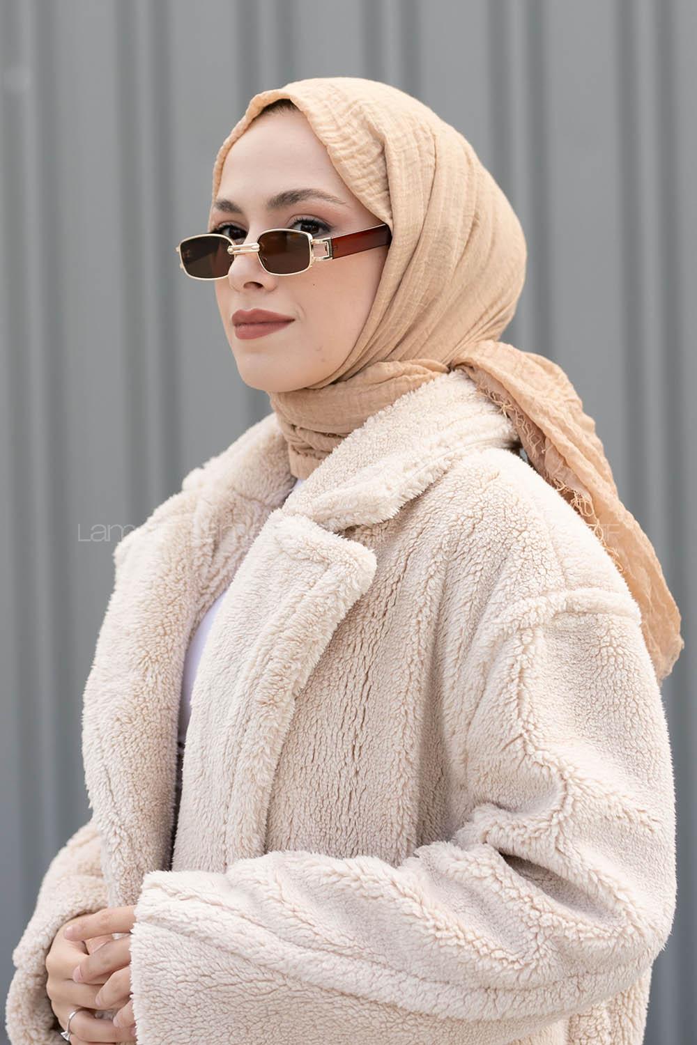 Lamelif  Bej  Bürümcük Şal