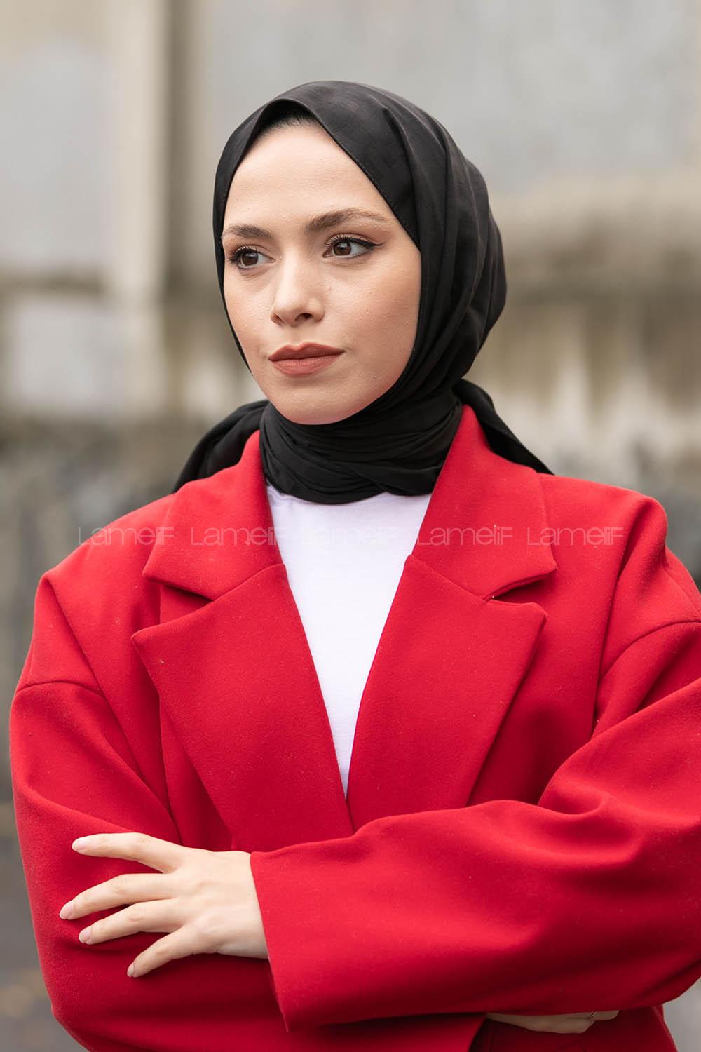 Black Viscose Fabric Printed Shawl