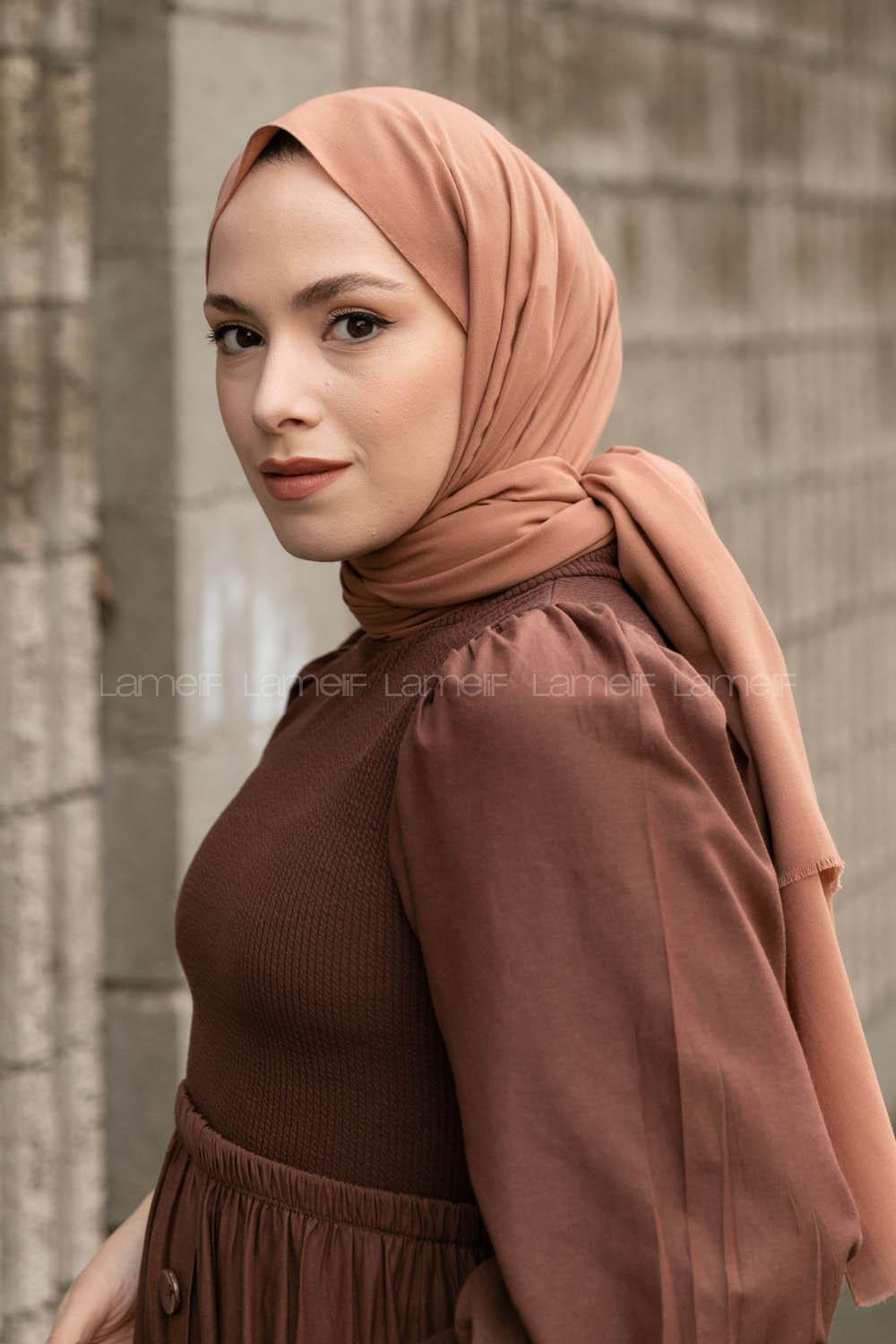 Lamelif Fındık Keten Şal