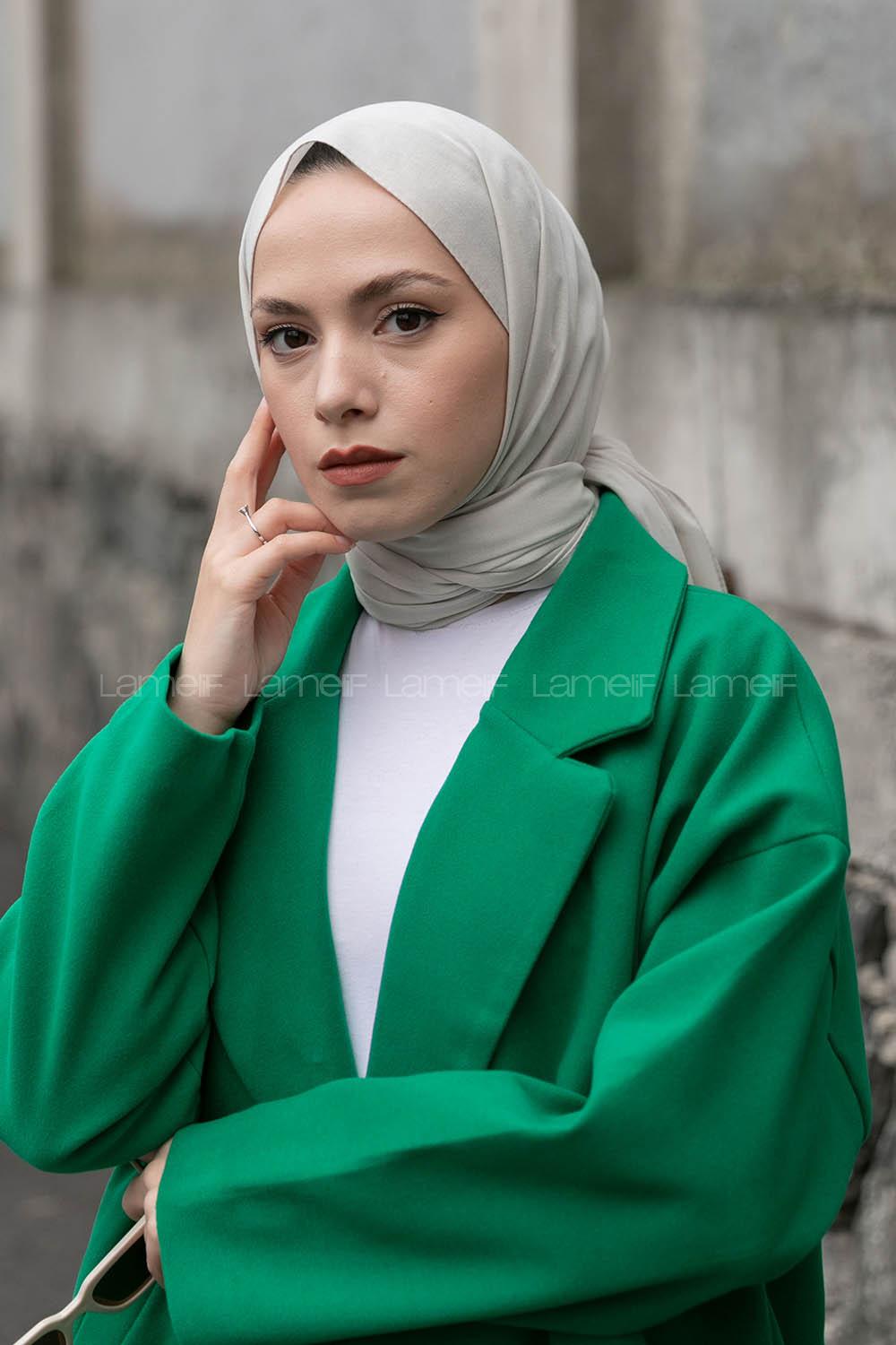 Lamelif Krem Rengi Keten Şal