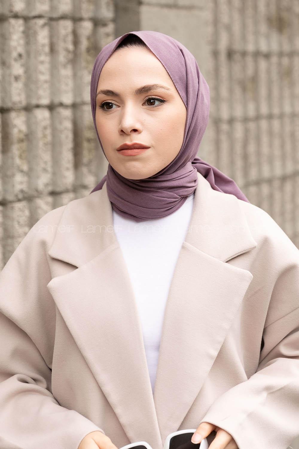 Lamelif Lila Keten Şal