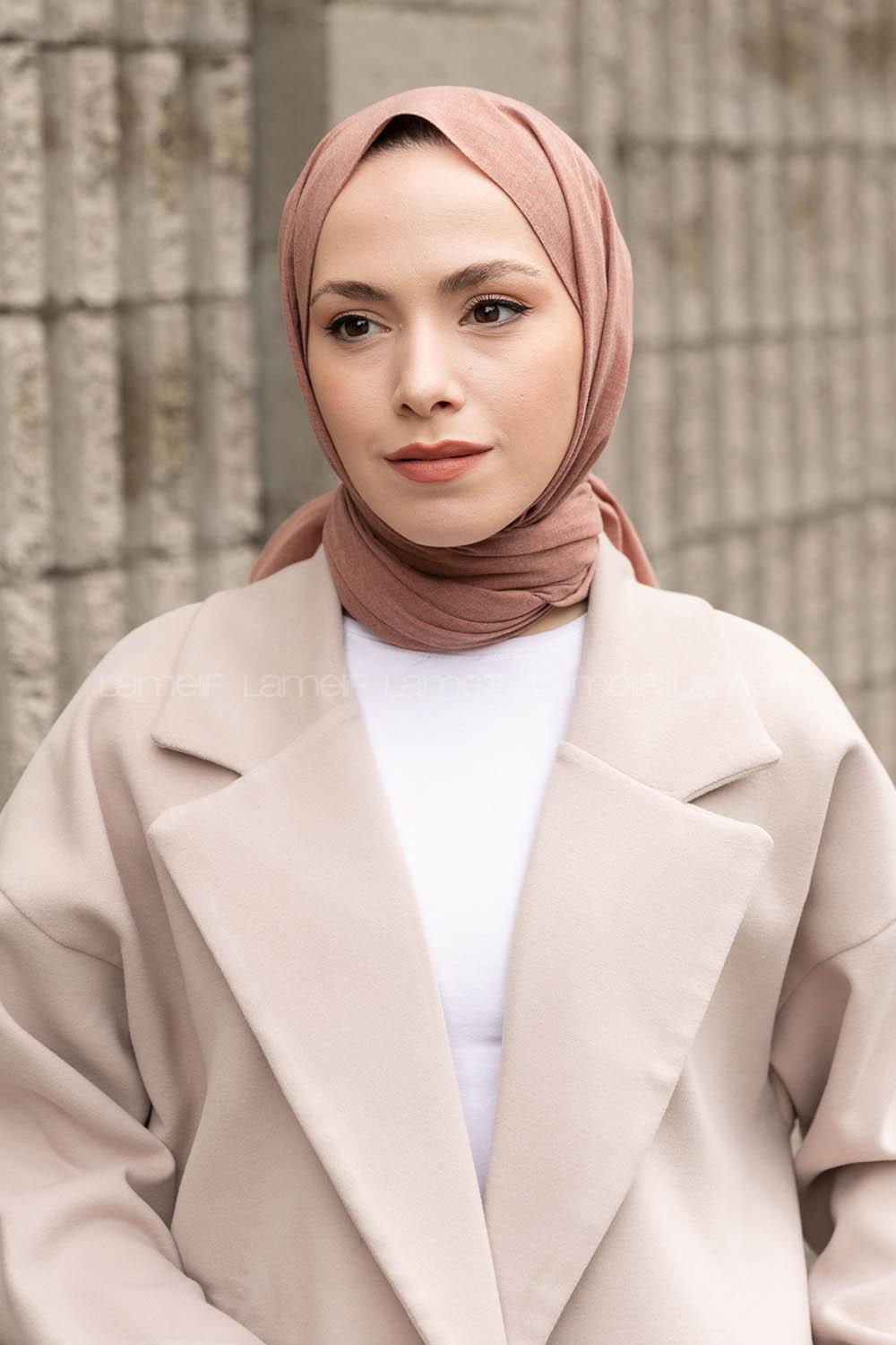 Lamelif Şeftali Keten Şal