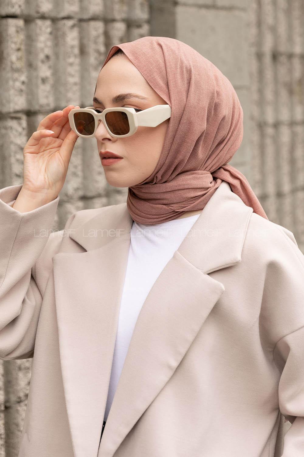 Lamelif Şeftali Keten Şal